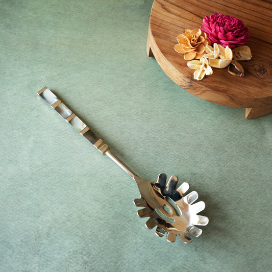 Black Mother-of- Pearl Stainless Steel Spaghetti Serving Spoon