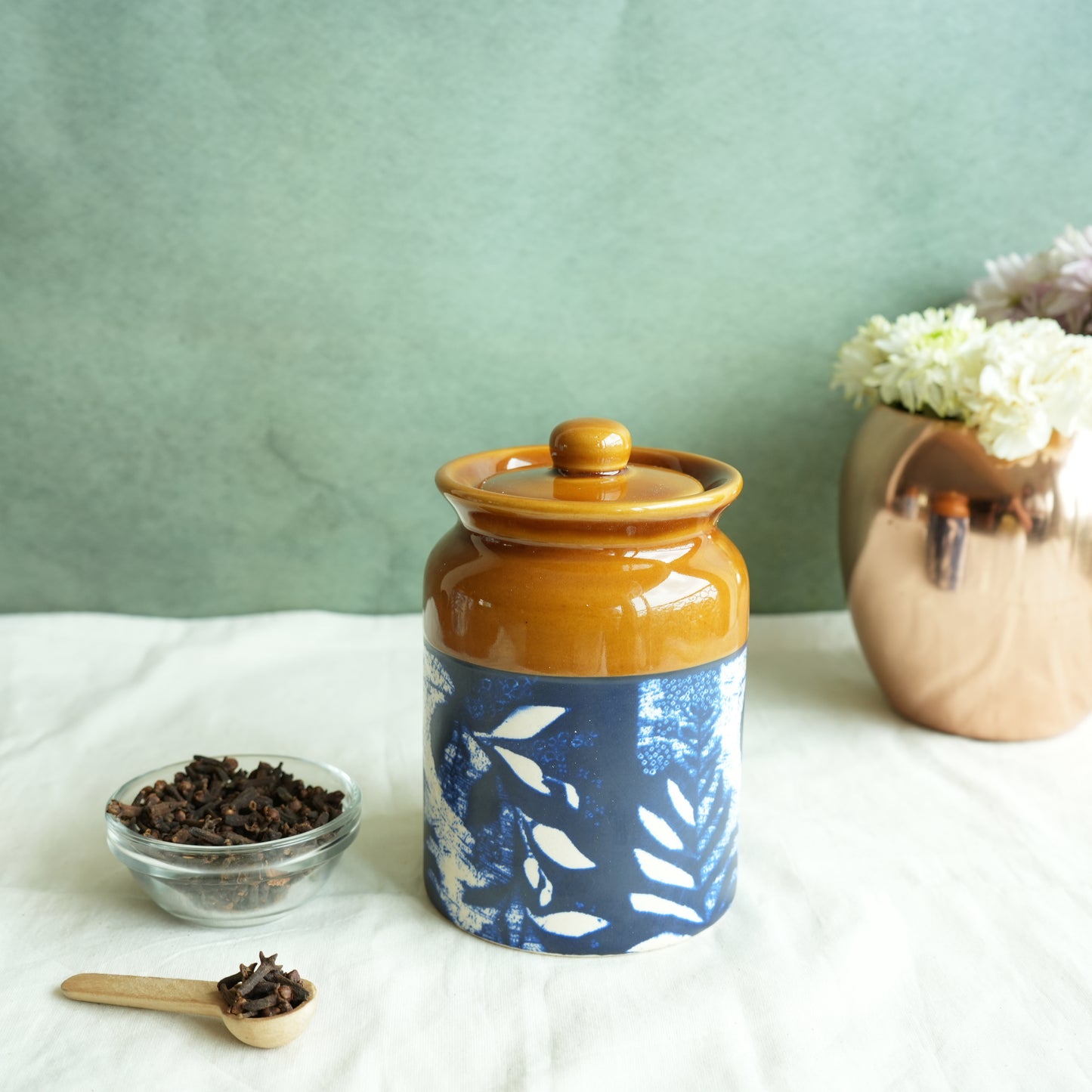 Iris Ceramic Pickle Jar- Medium