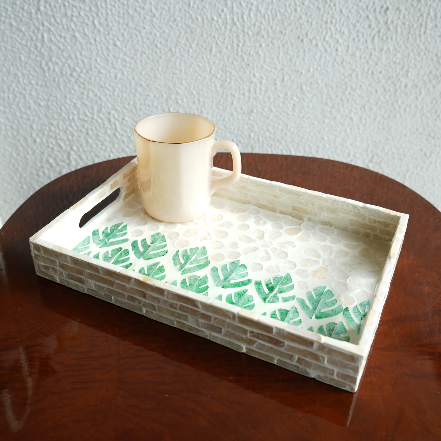 Small Rectangular Mother-of-Pearl Serving Tray - Botanic