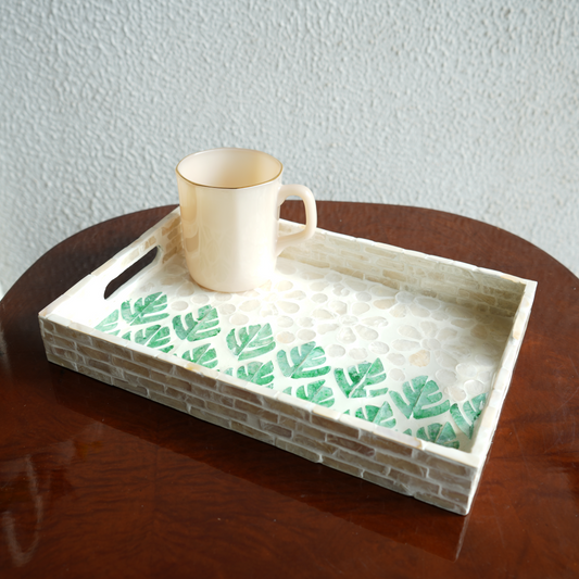 Small Rectangular Mother-of-Pearl Serving Tray - Botanic