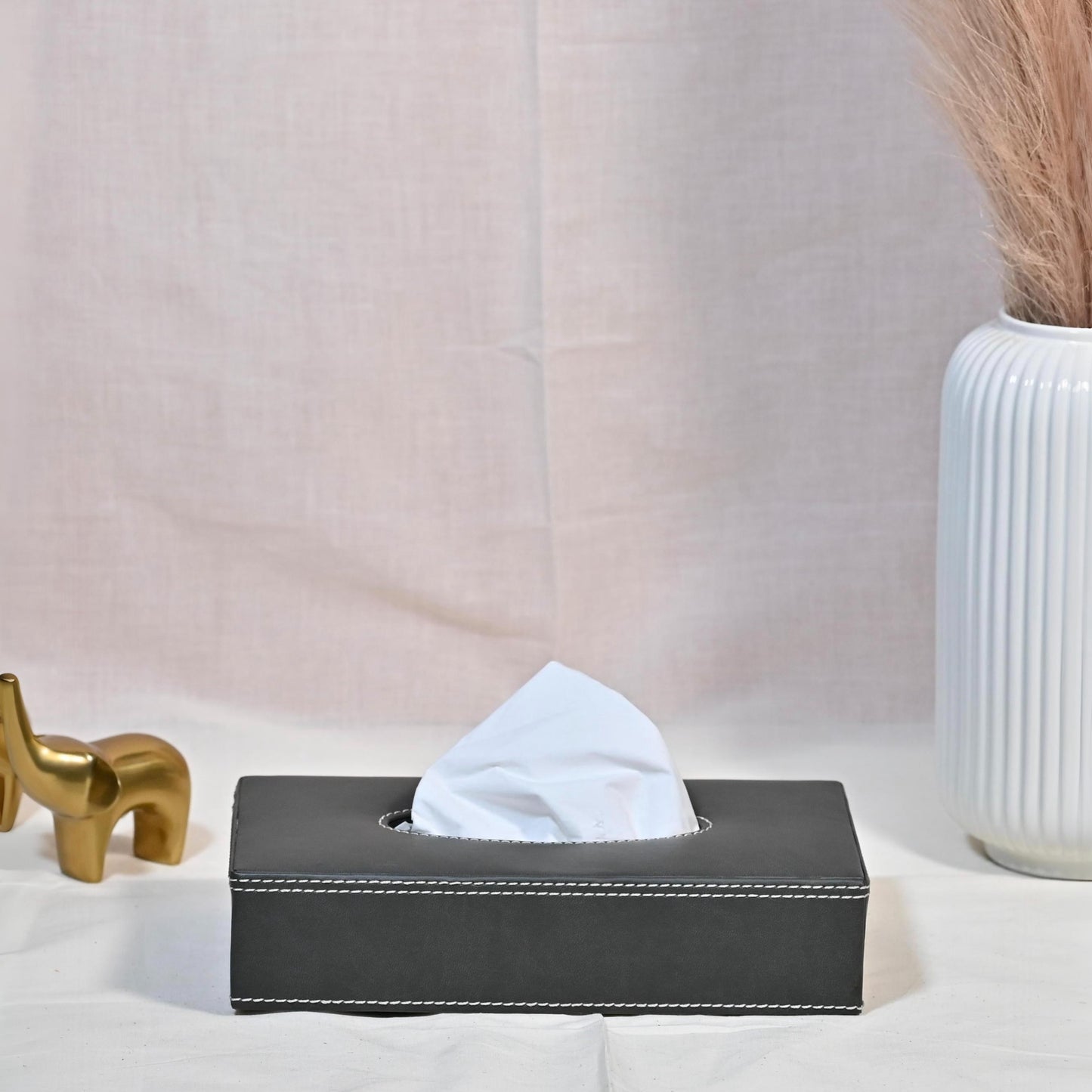 Dark Gray Rectangle Tissue Box