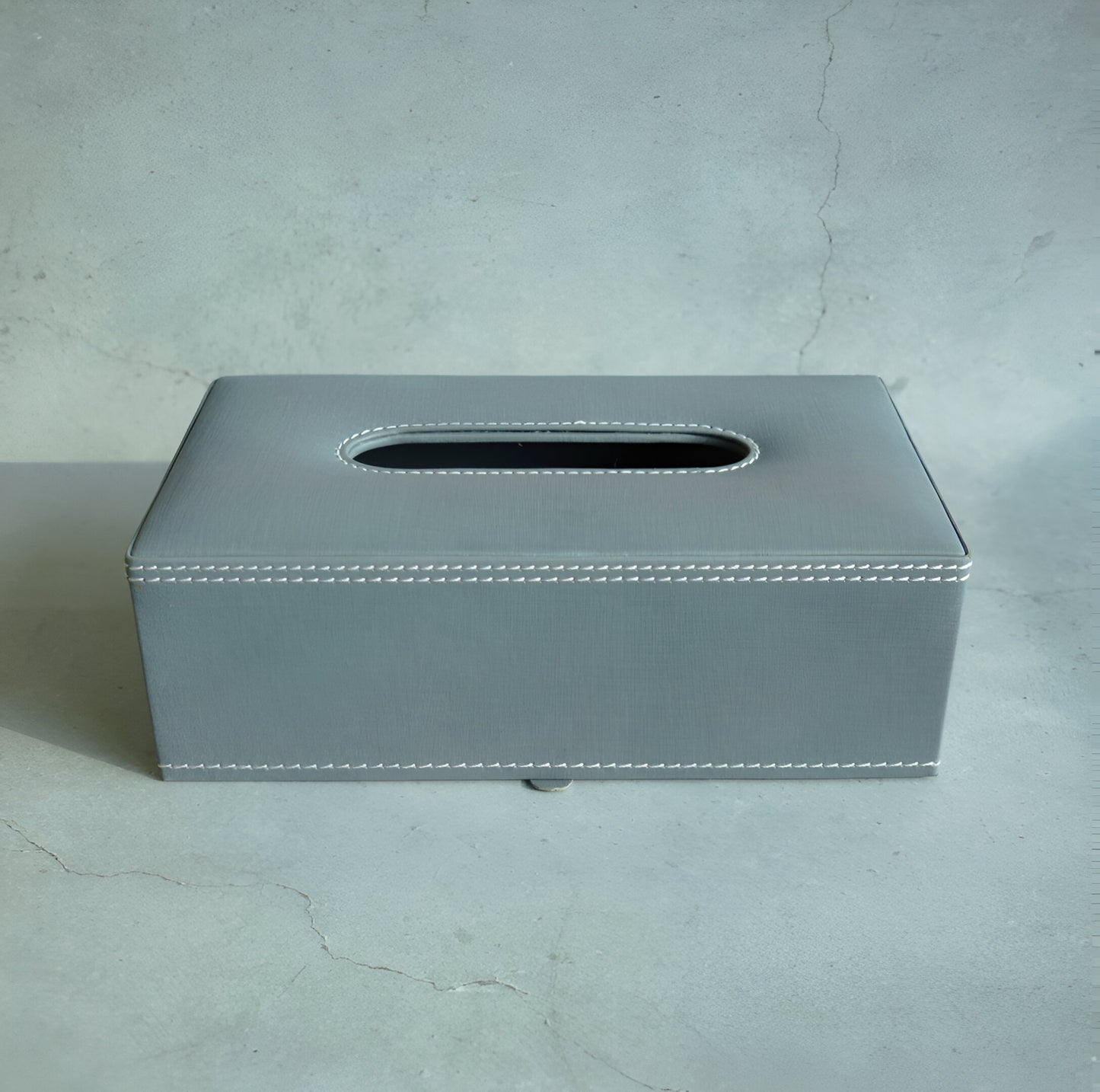 Powder Blue PU Leather Tissue Box - Rectangle