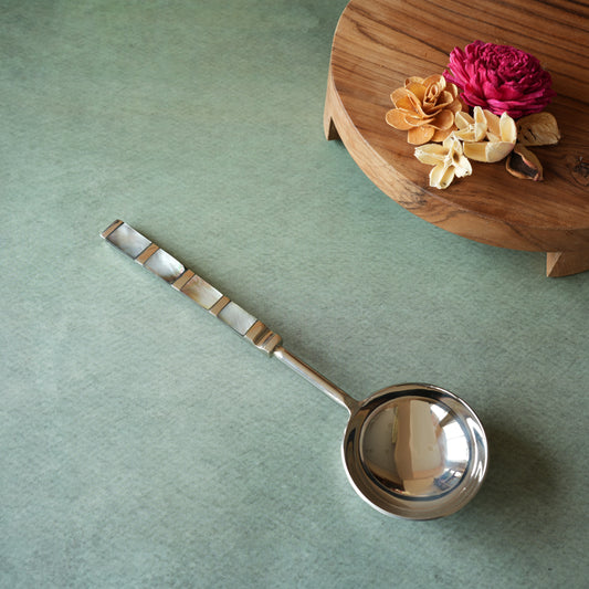 Black Mother-of- Pearl Stainless Steel Serving Ladle