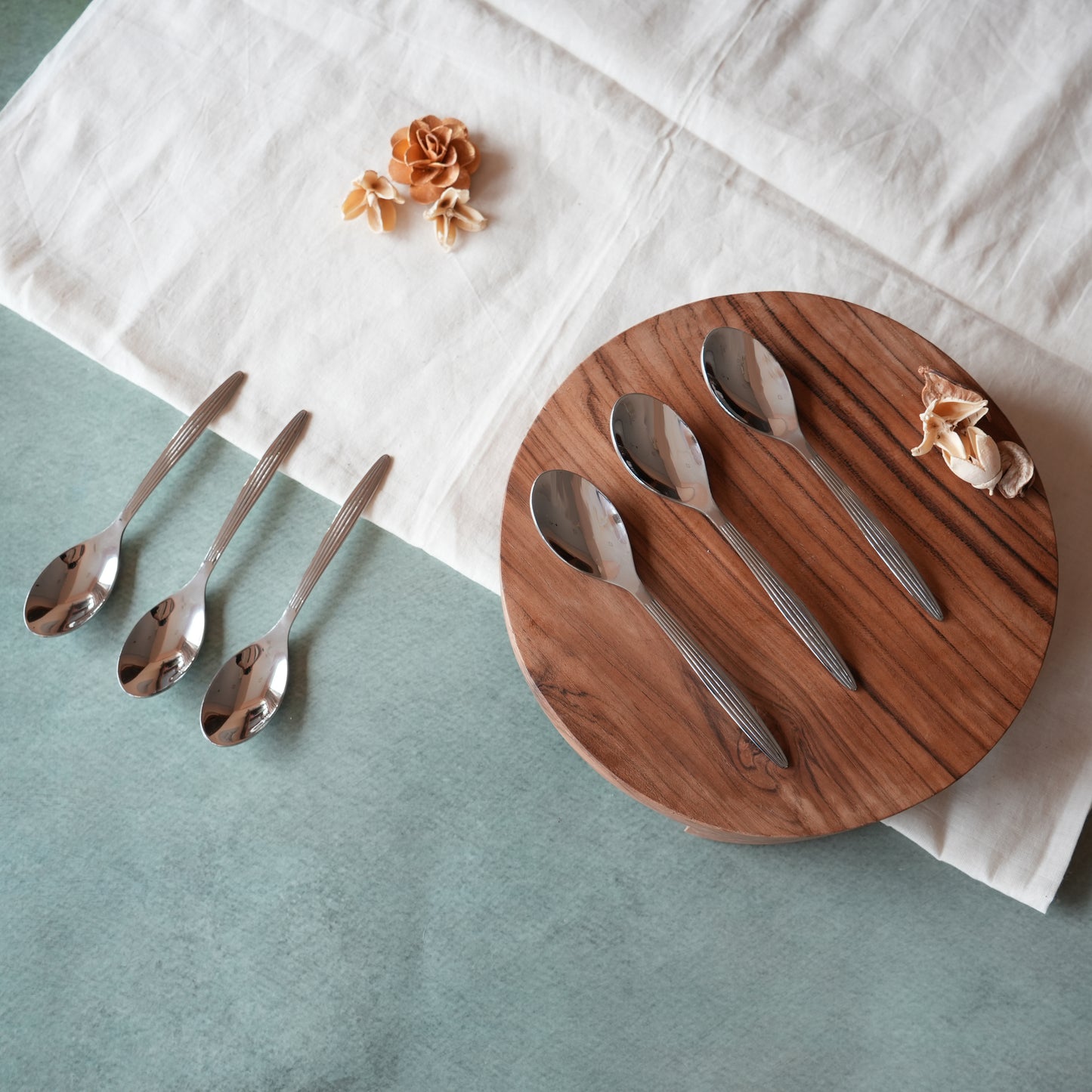 Textured Stainless Steel Tea Spoon Set