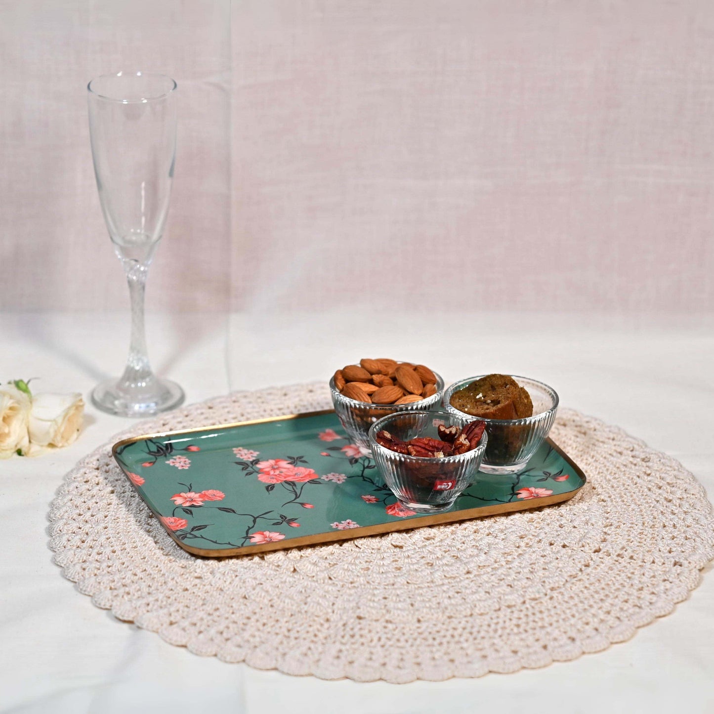 Regular Floral Serving Tray - Begonia