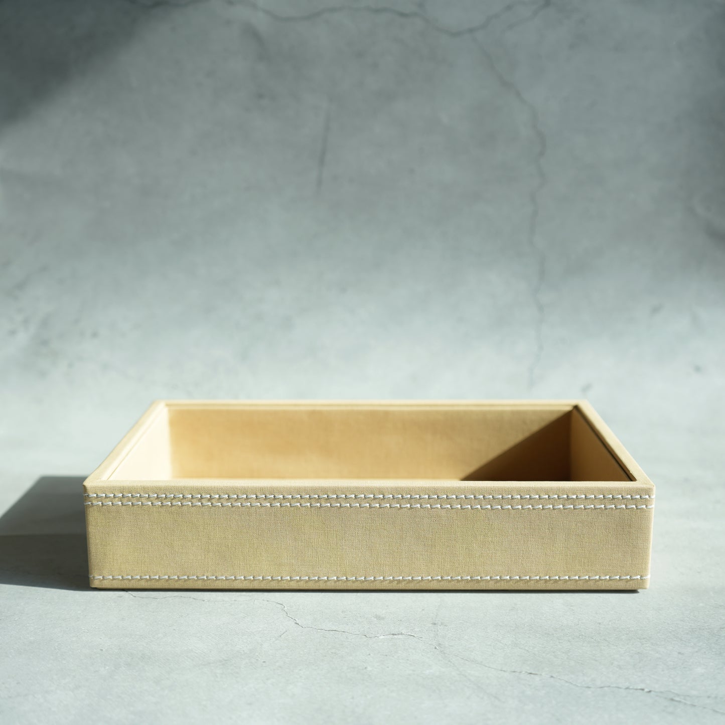 Sand Beige PU Leather Serving Tray - Small