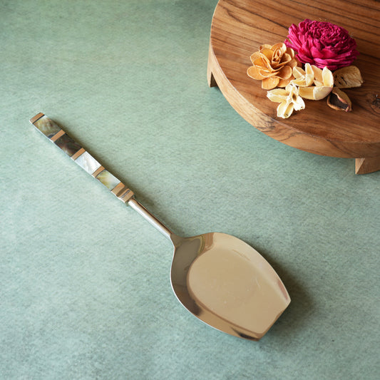 Black Mother-of- Pearl Stainless Steel Rice Serving Spoon