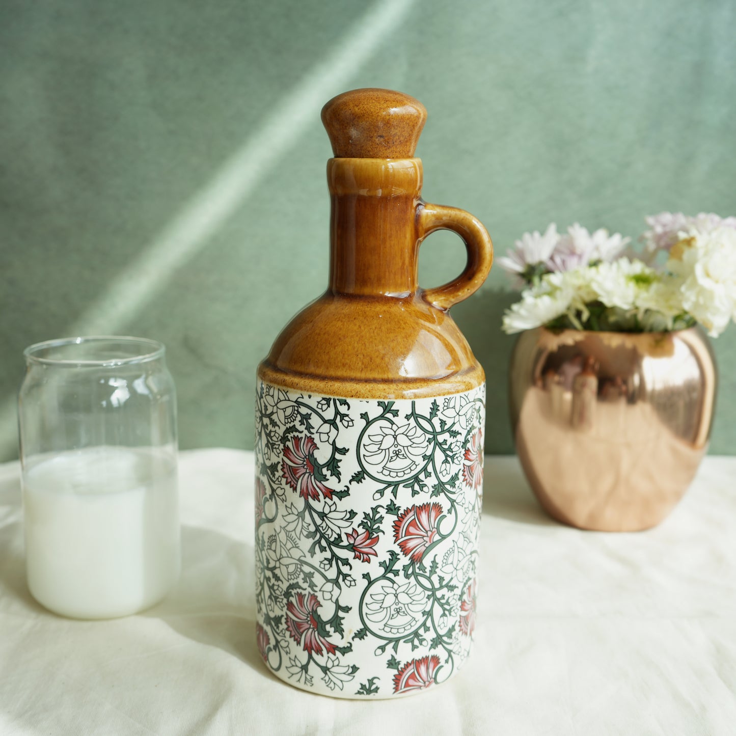 Camellia Ceramic Chaas Bottle