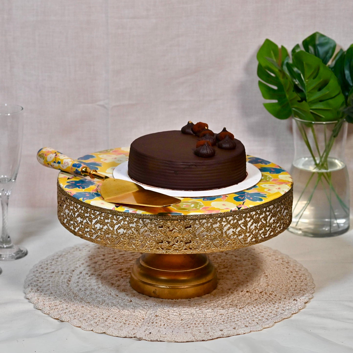 Floral Cake Stand - Daffodil