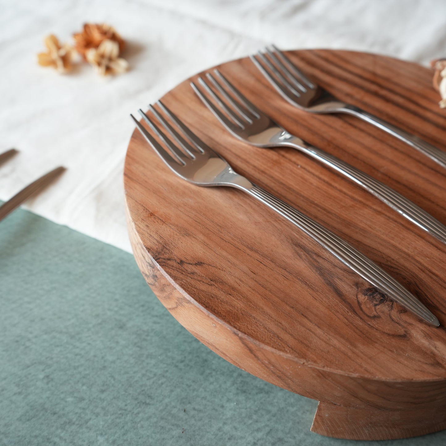 Textured Stainless Steel Dinner Fork Set