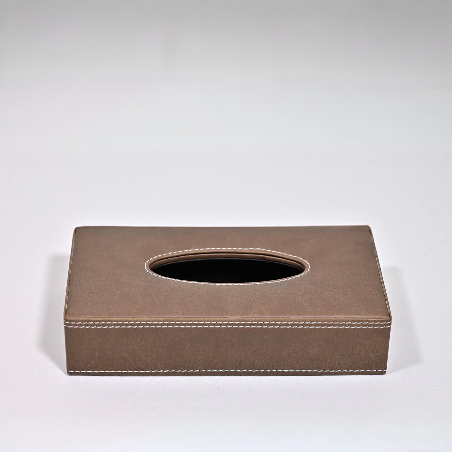Tan Brown Rectangle Tissue Box
