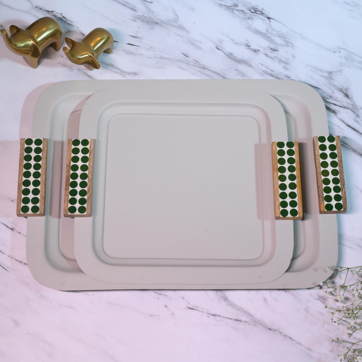 Geometric Metal Serving Tray- Rectangle