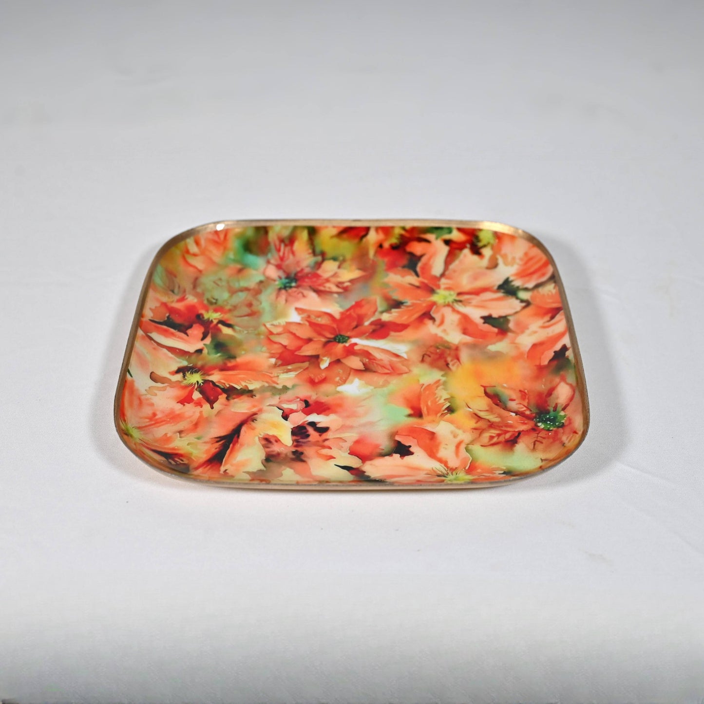Small Square Floral Starter Plate - Marigold
