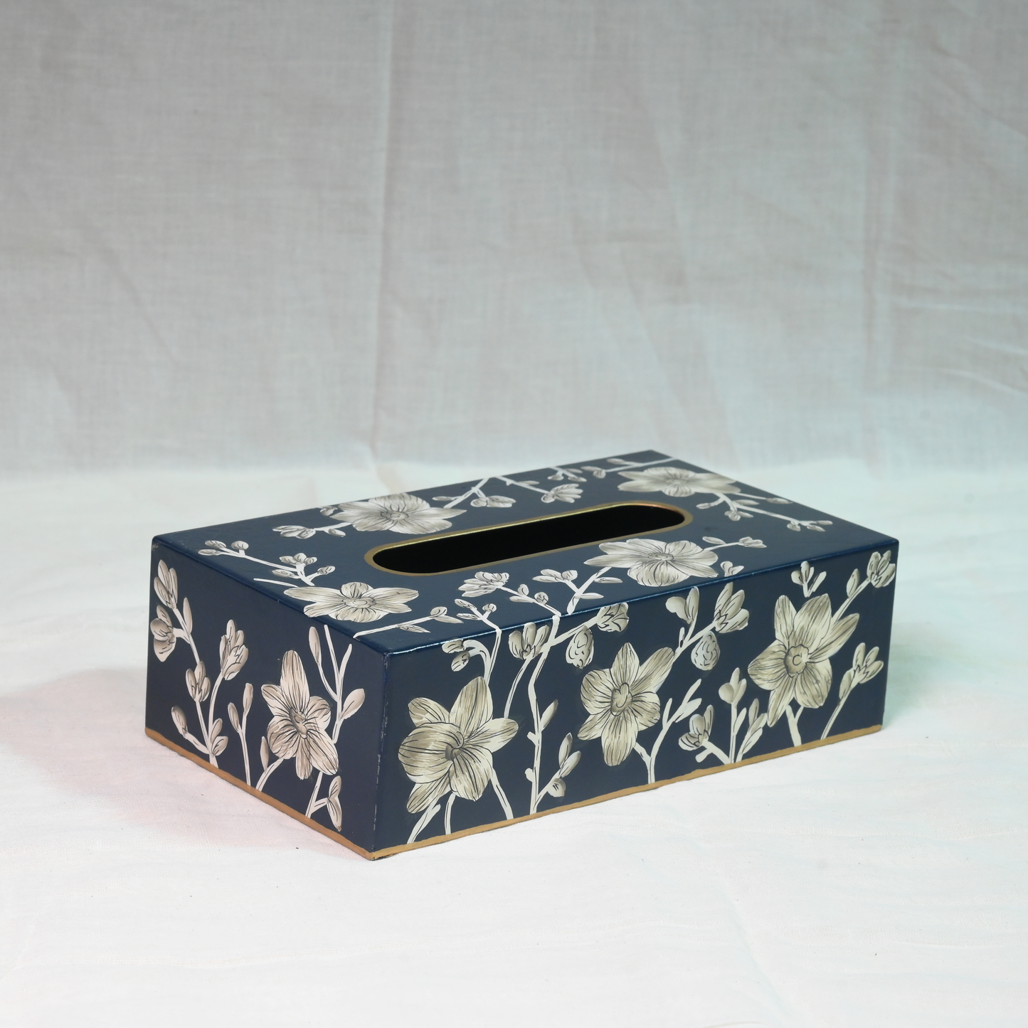 Hand-painted Hibiscus Tissue Box