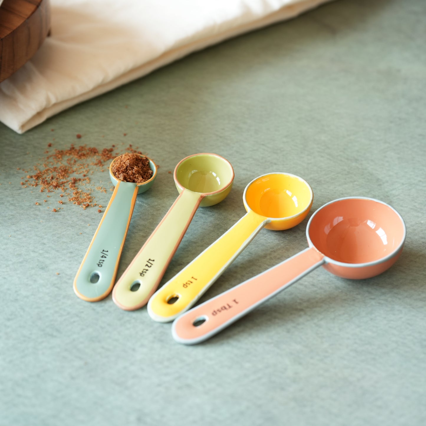 Multi-Coloured Steel Measuring Spoons- Set of 4