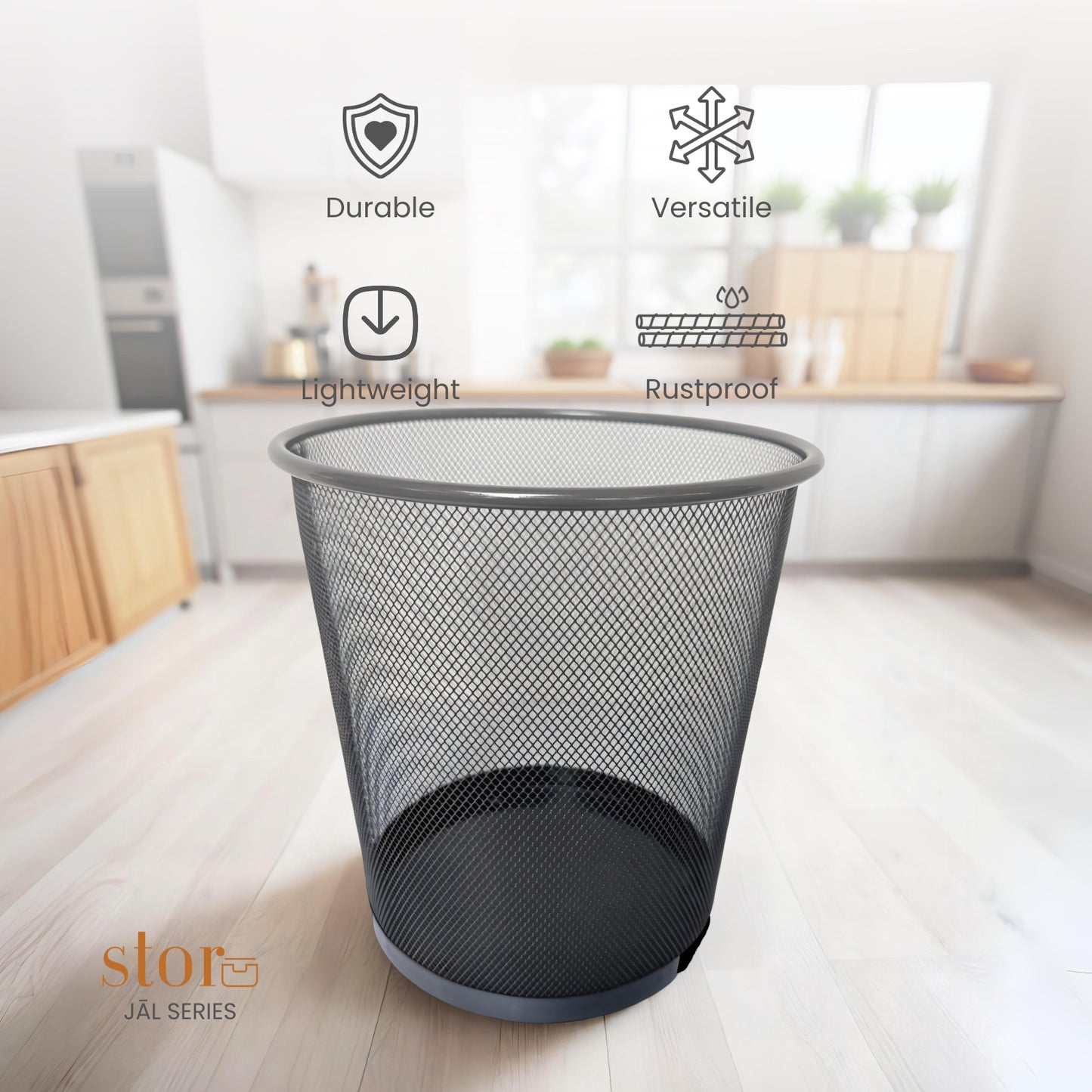 Round Mesh Trash Can