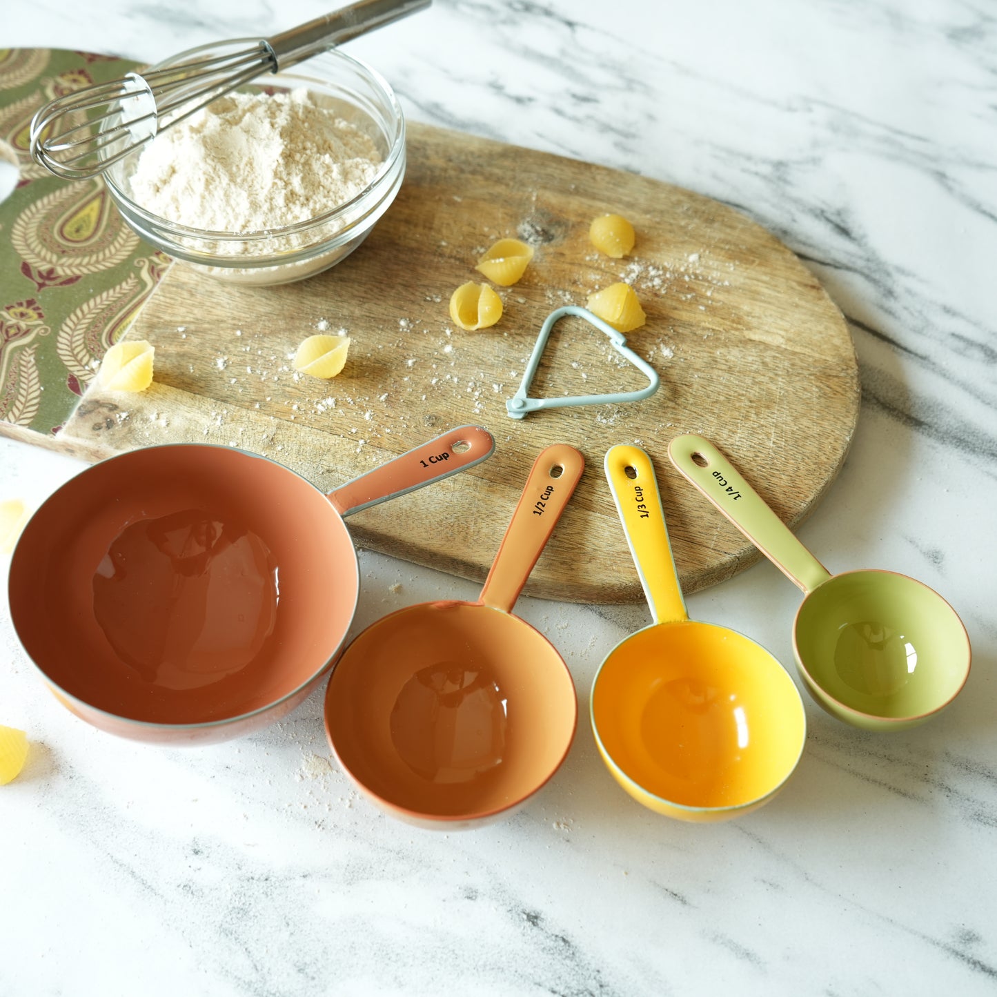 Multi-Coloured Steel Measuring Cups- Set of 4