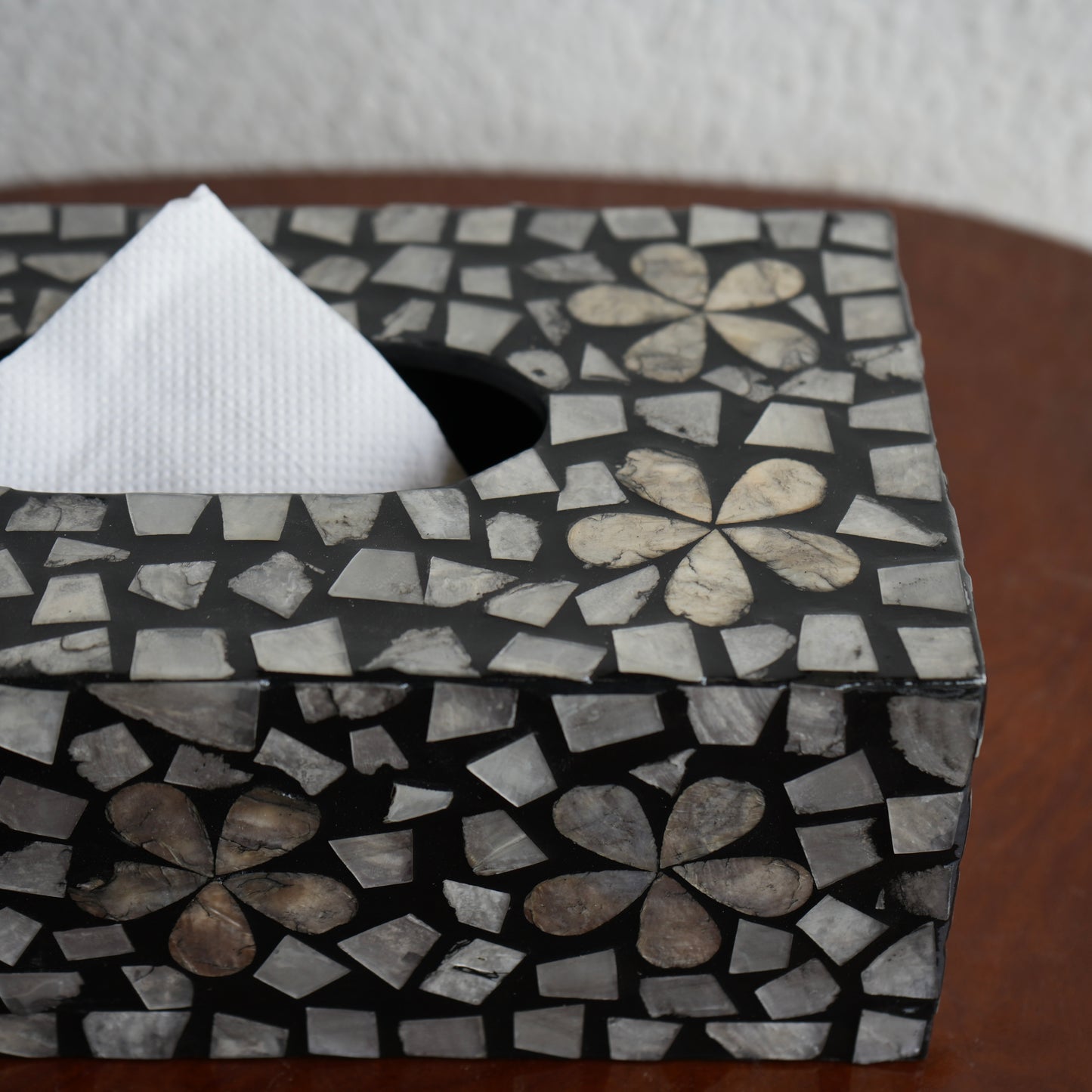 Mother-of-Pearl Rectangular Tissue Box - Noir