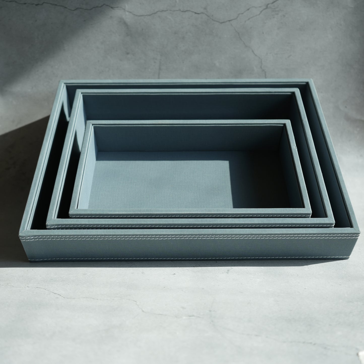 Powder Blue PU Leather Serving Tray - Small