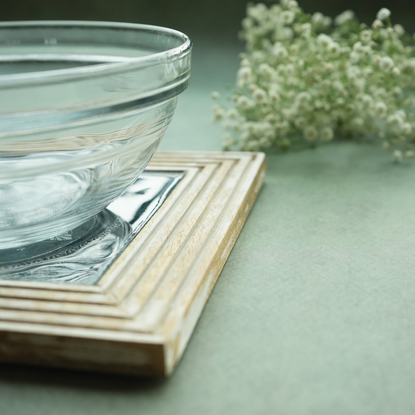 Iris Square Wooden Trivet
