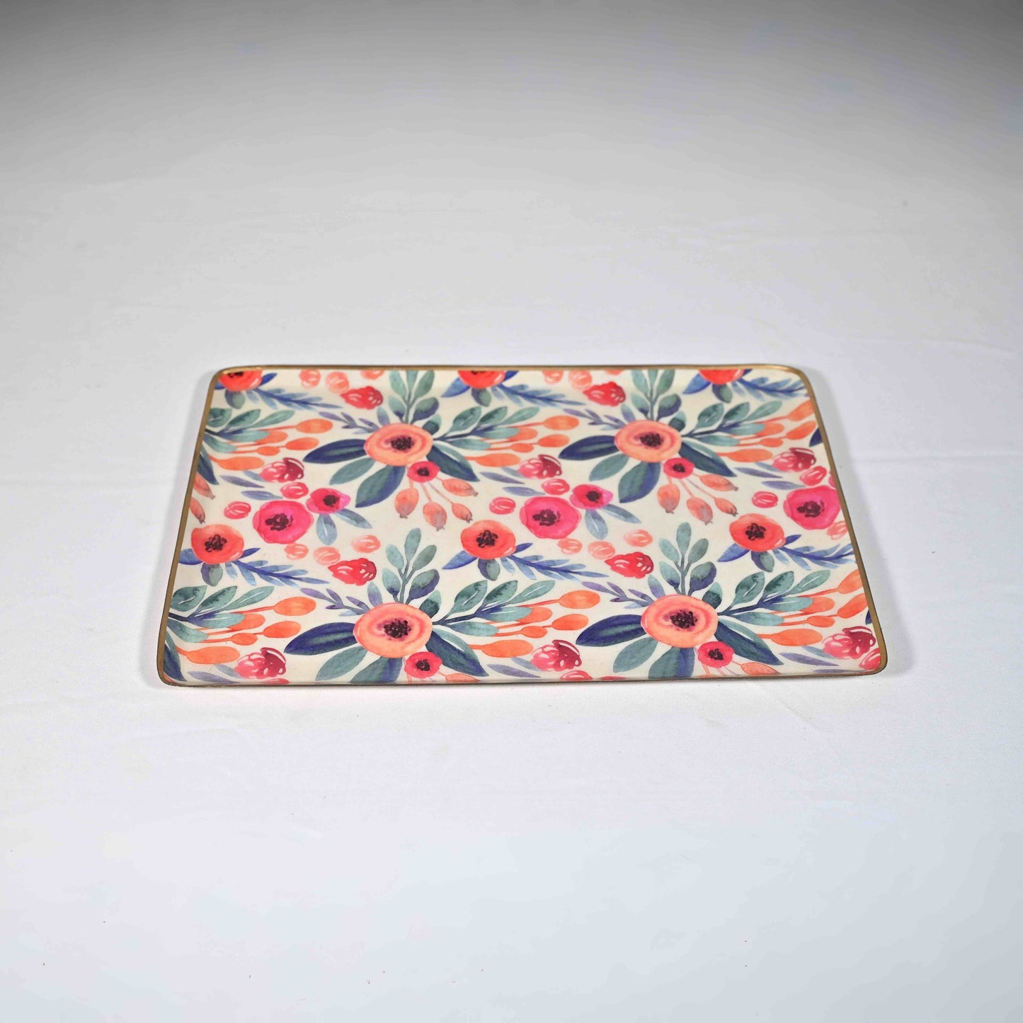 Large Floral Serving Tray - Blush