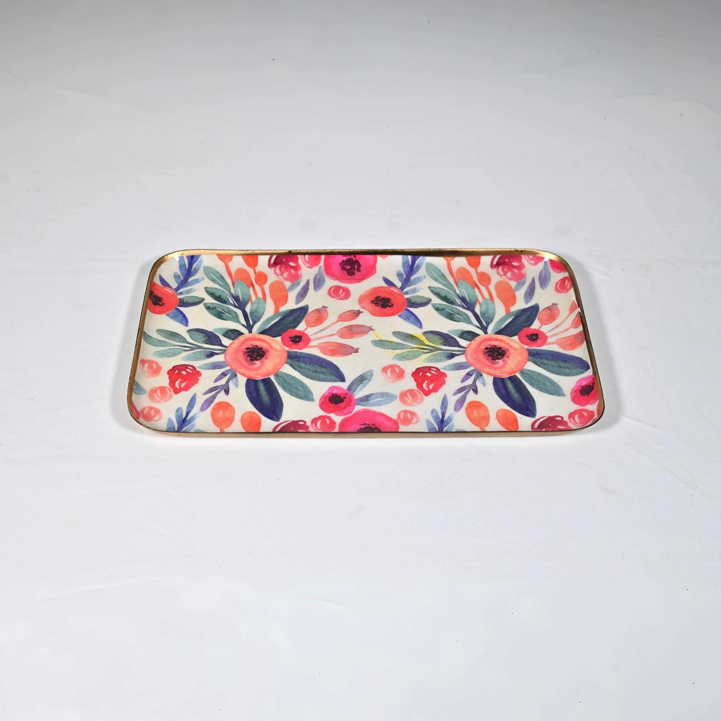 Regular Floral Serving Tray - Blush