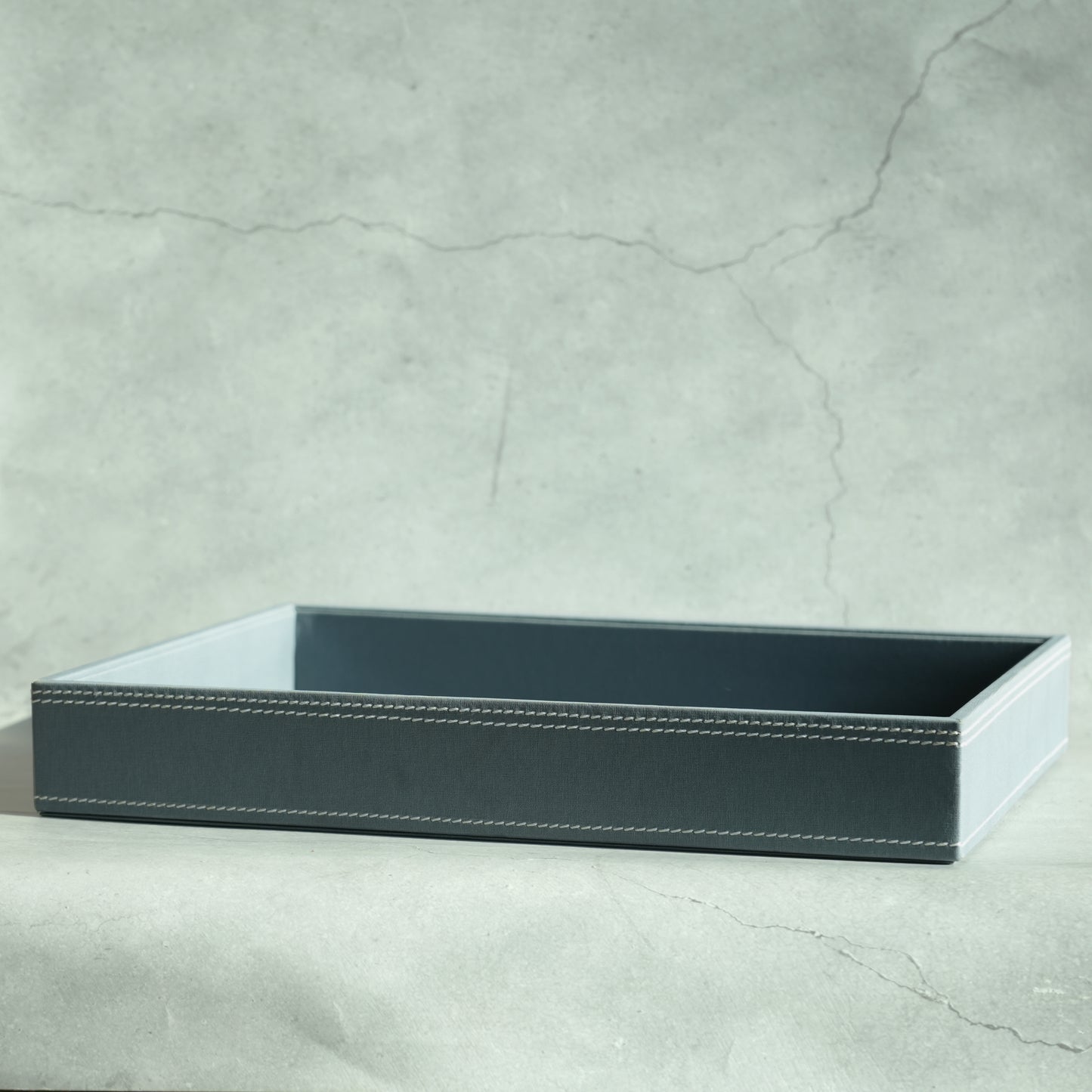 Powder Blue PU Leather Serving Tray - Large