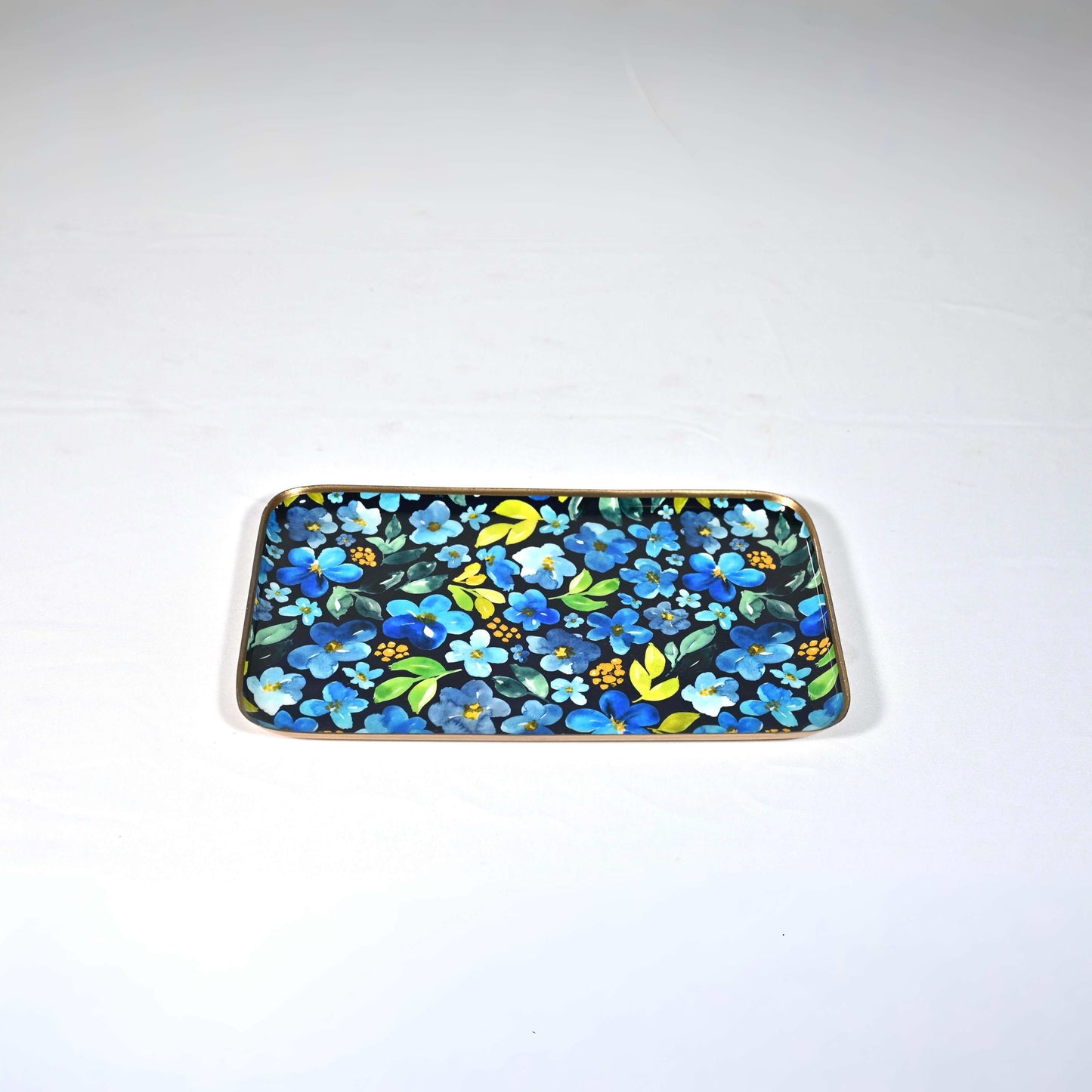 Regular Floral Serving Tray - Cornflower