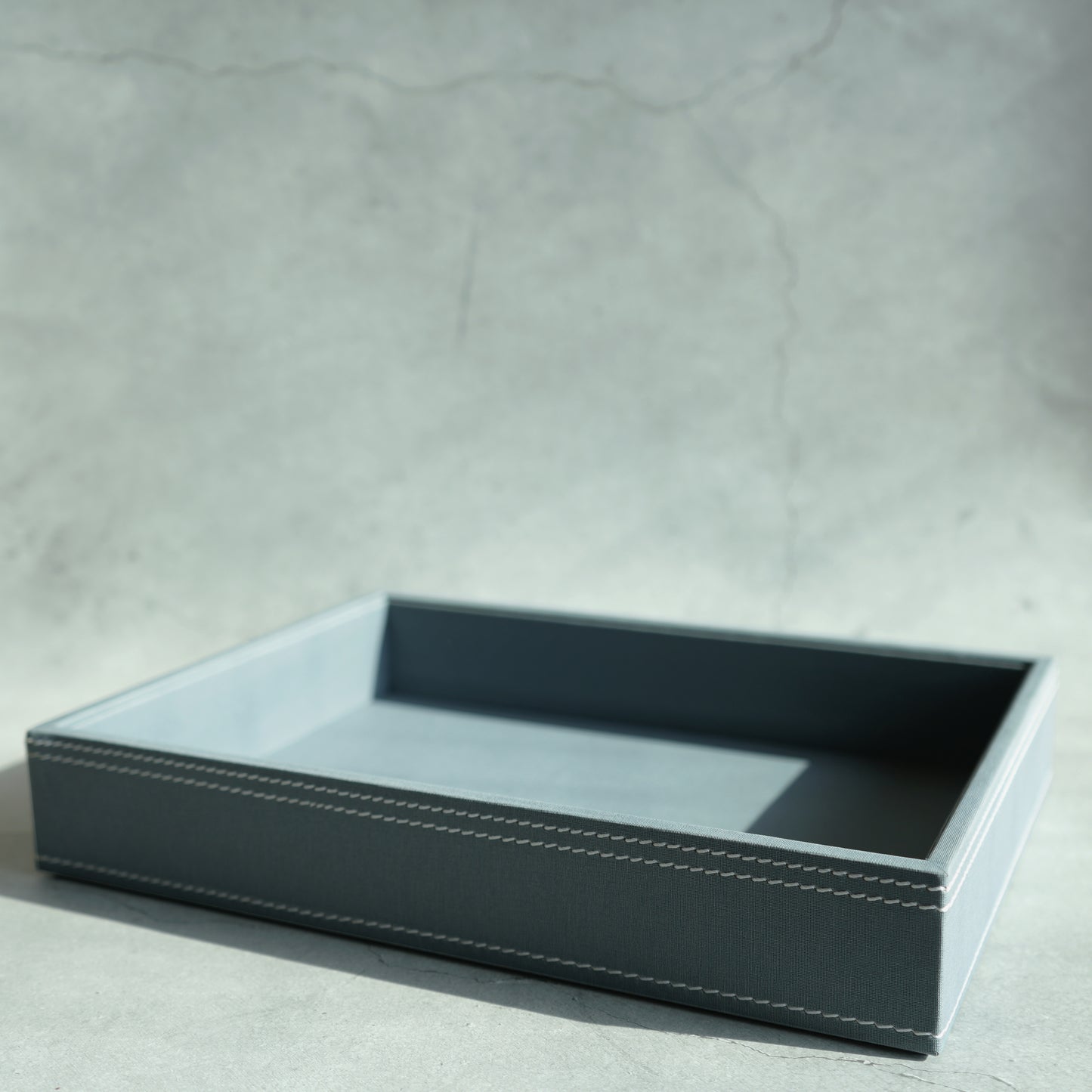 Powder Blue PU Leather Serving Tray - Medium
