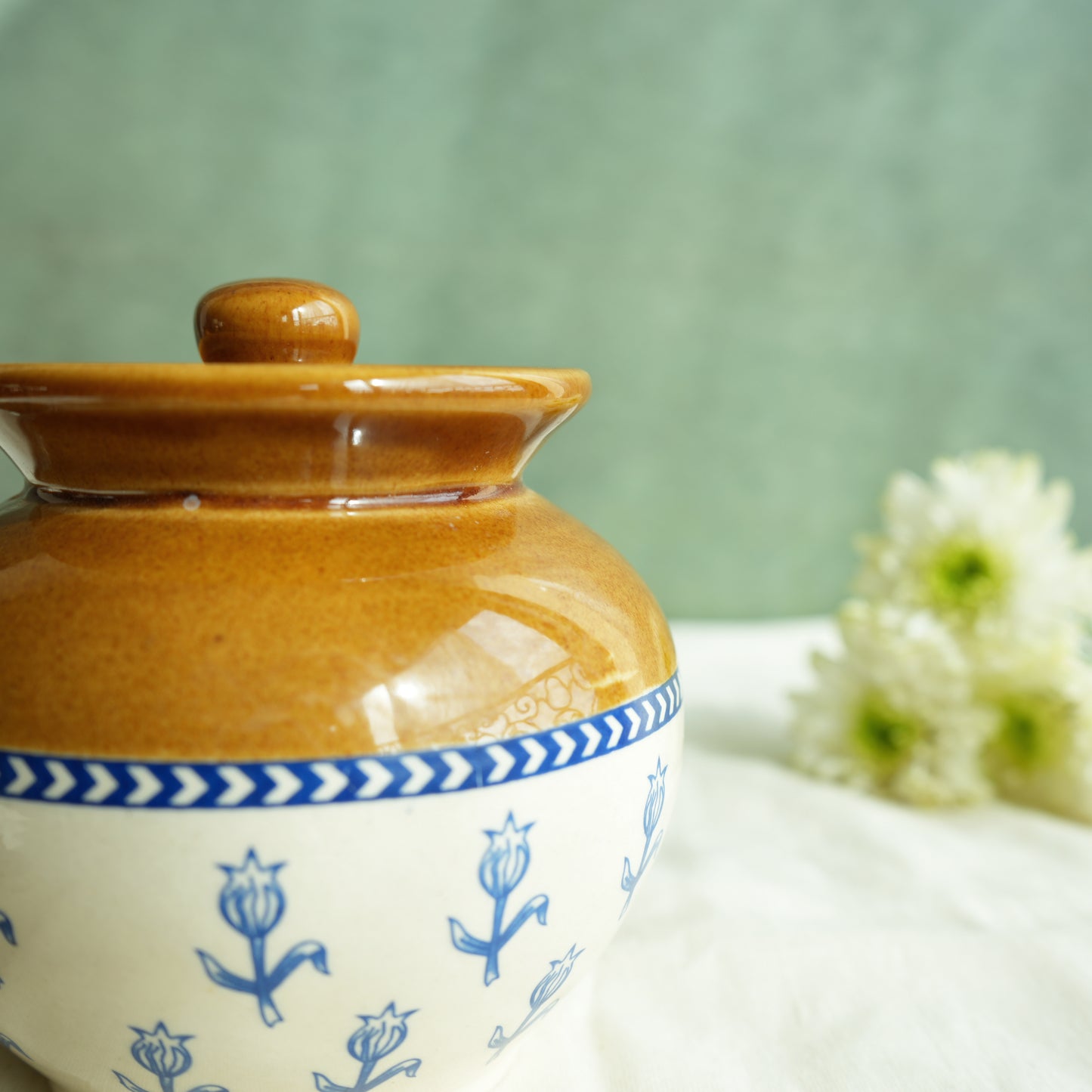 Azure Ceramic Pickle Jar (Small)