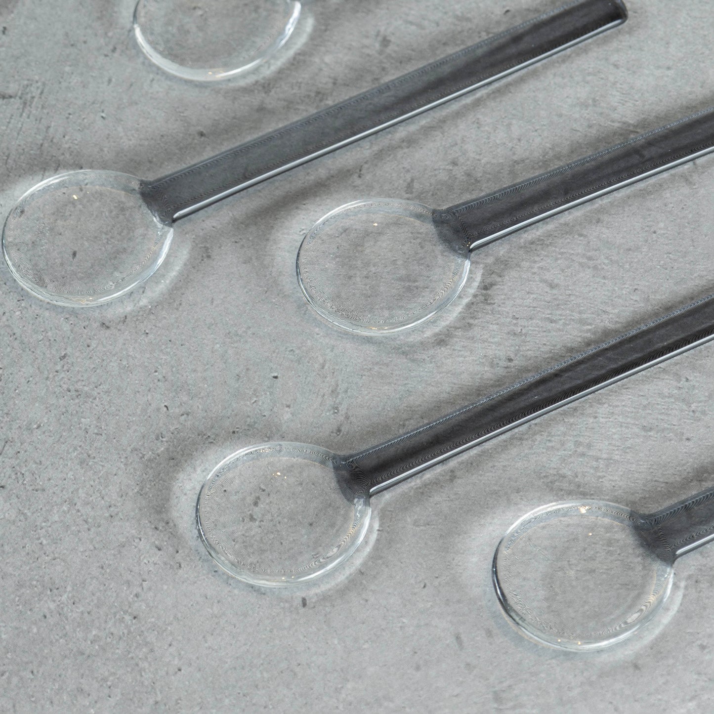 Gray Tinted Glass Dessert Spoon Set
