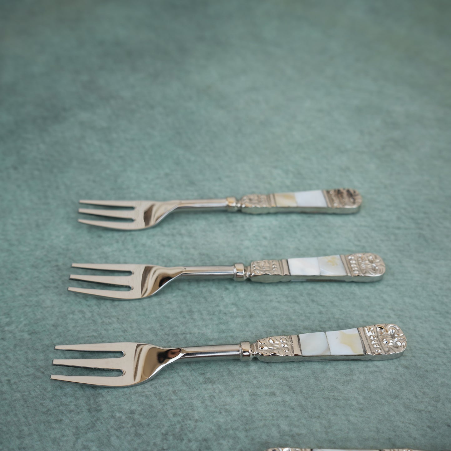 Mother-of-Pearl Stainless Steel Fruit Fork Set