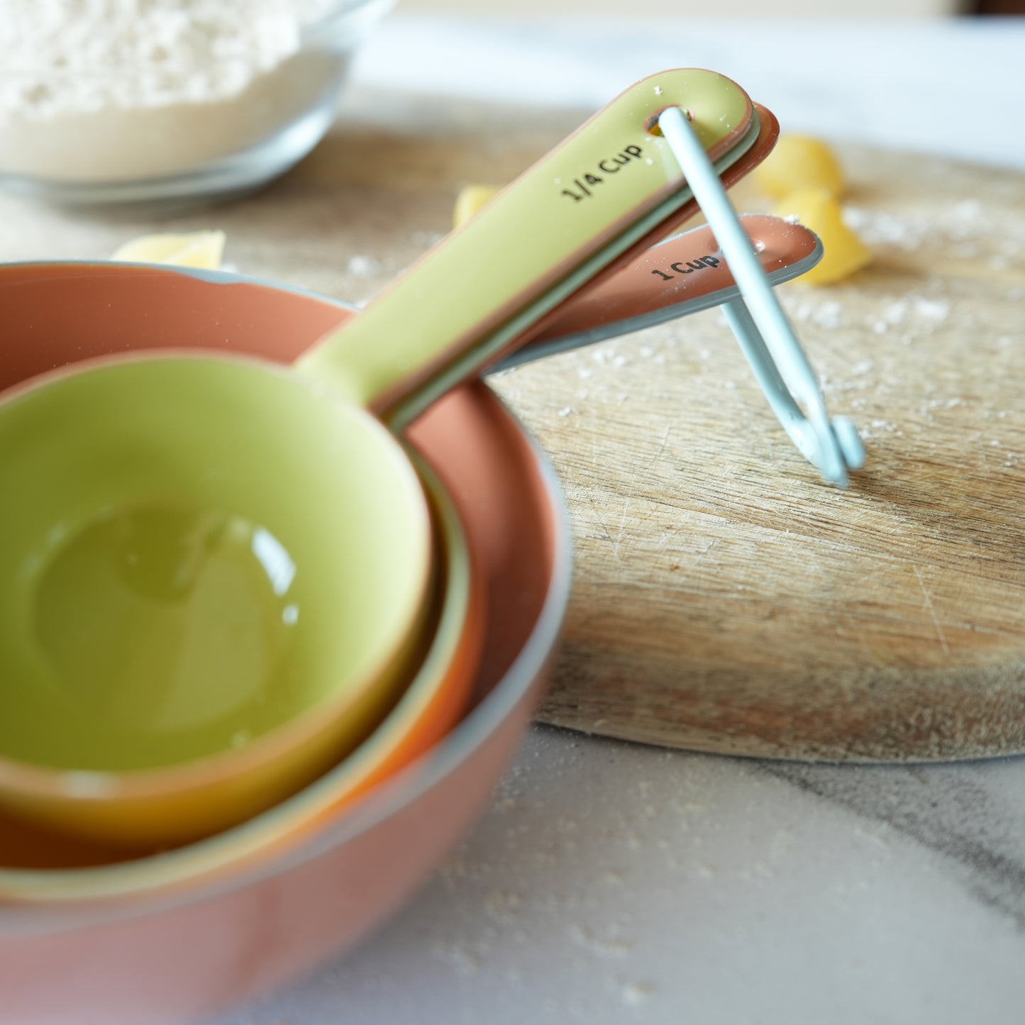 Multi-Coloured Steel Measuring Cups- Set of 4