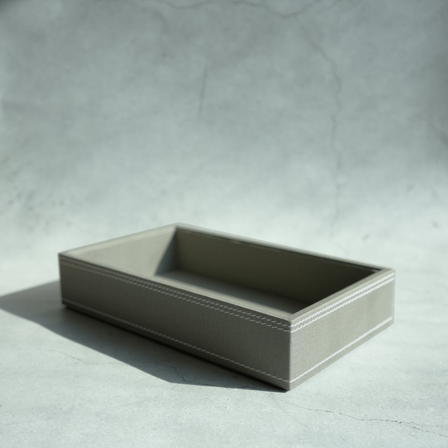 Stone Gray PU Leather Serving Tray - Small