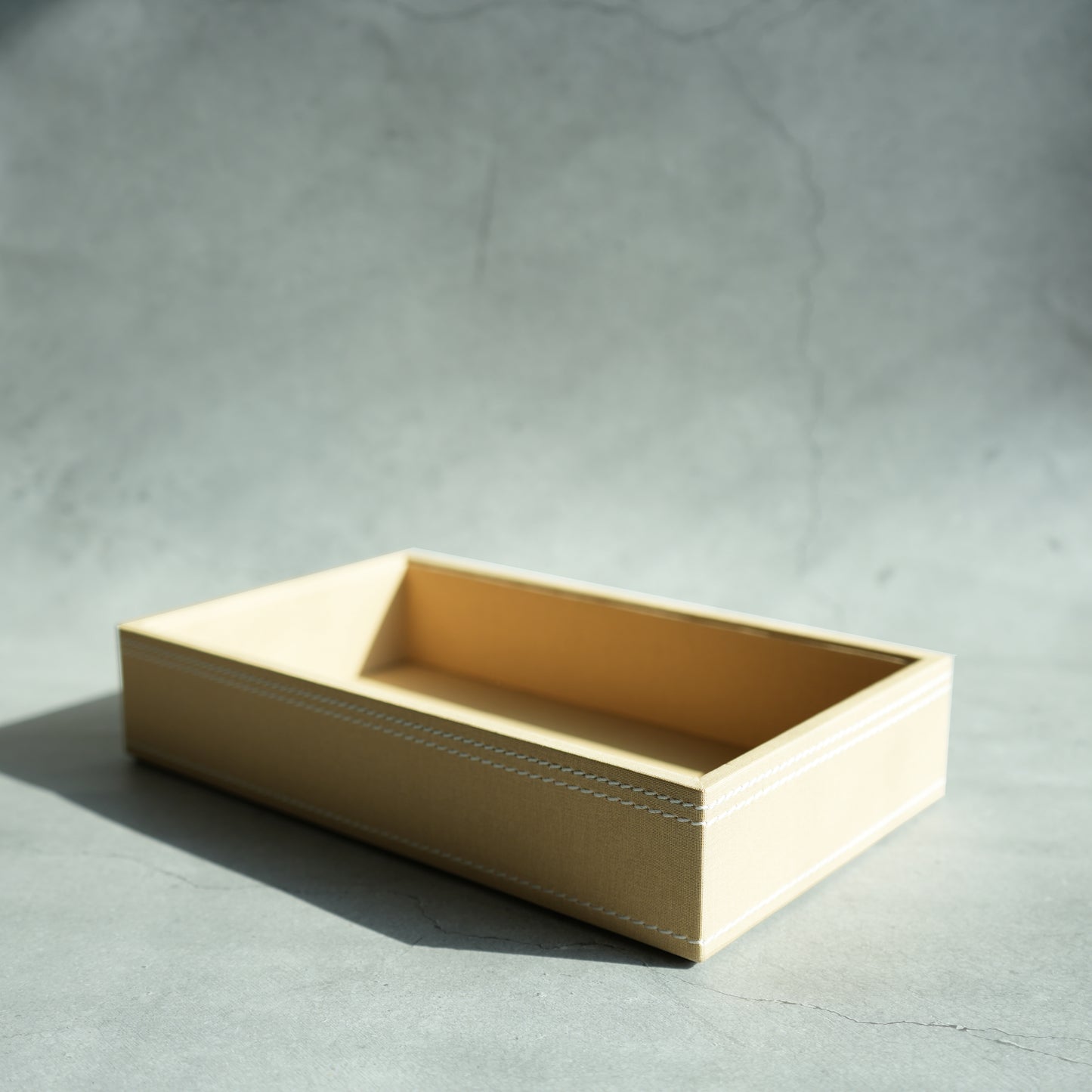 Sand Beige PU Leather Serving Tray - Small
