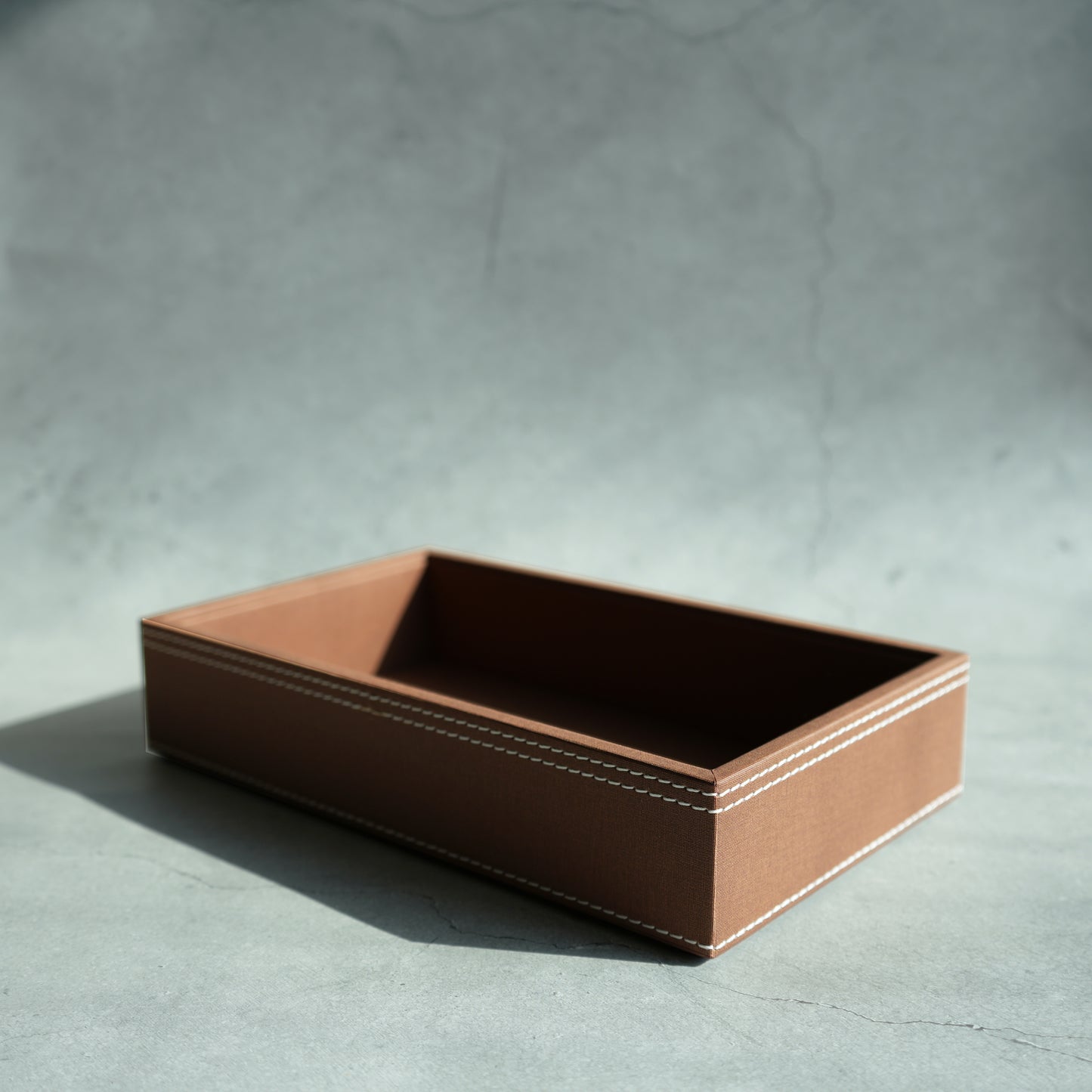 Umber Brown PU Leather Serving Tray - Small