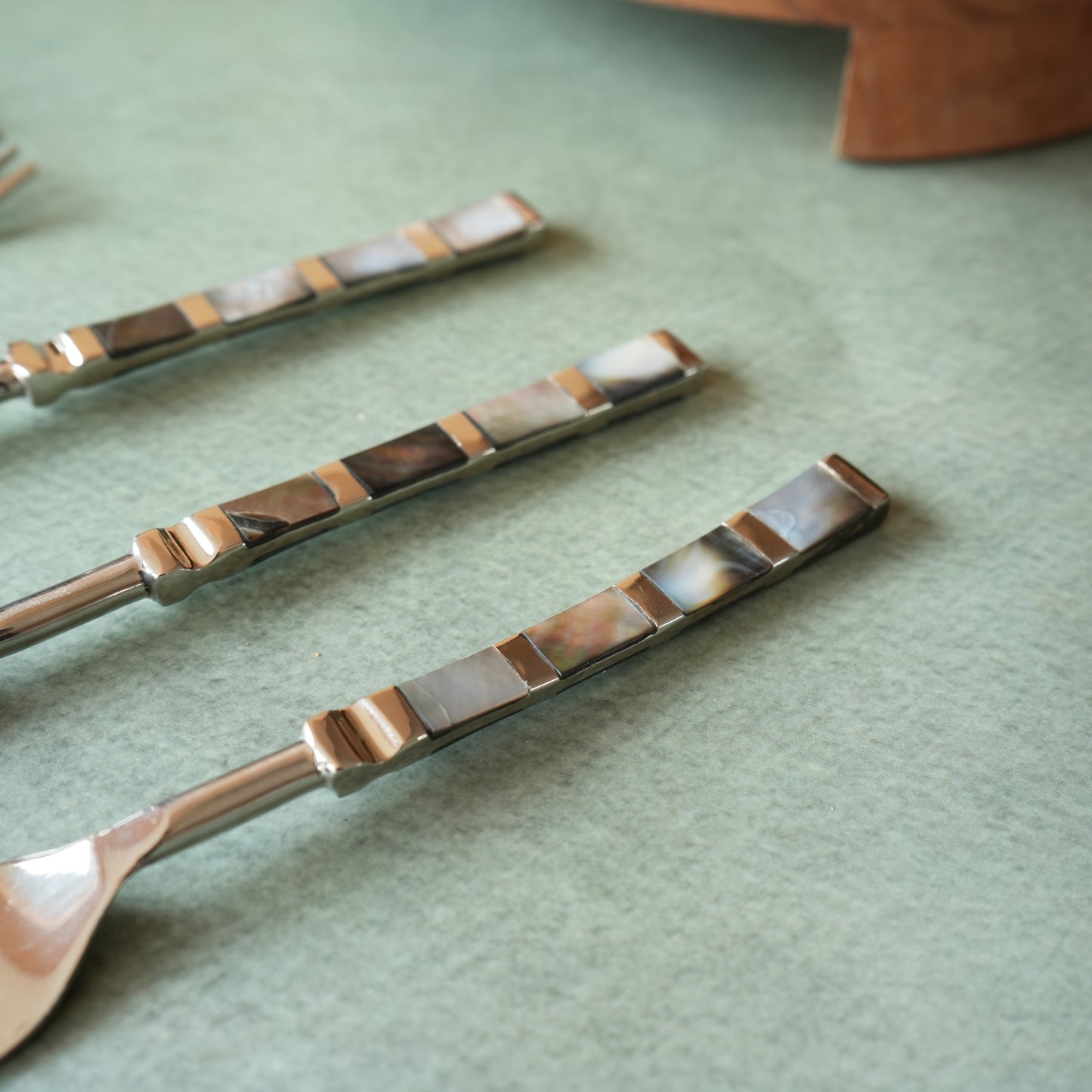 Black Mother-of- Pearl Stainless Steel Dinner Fork Set