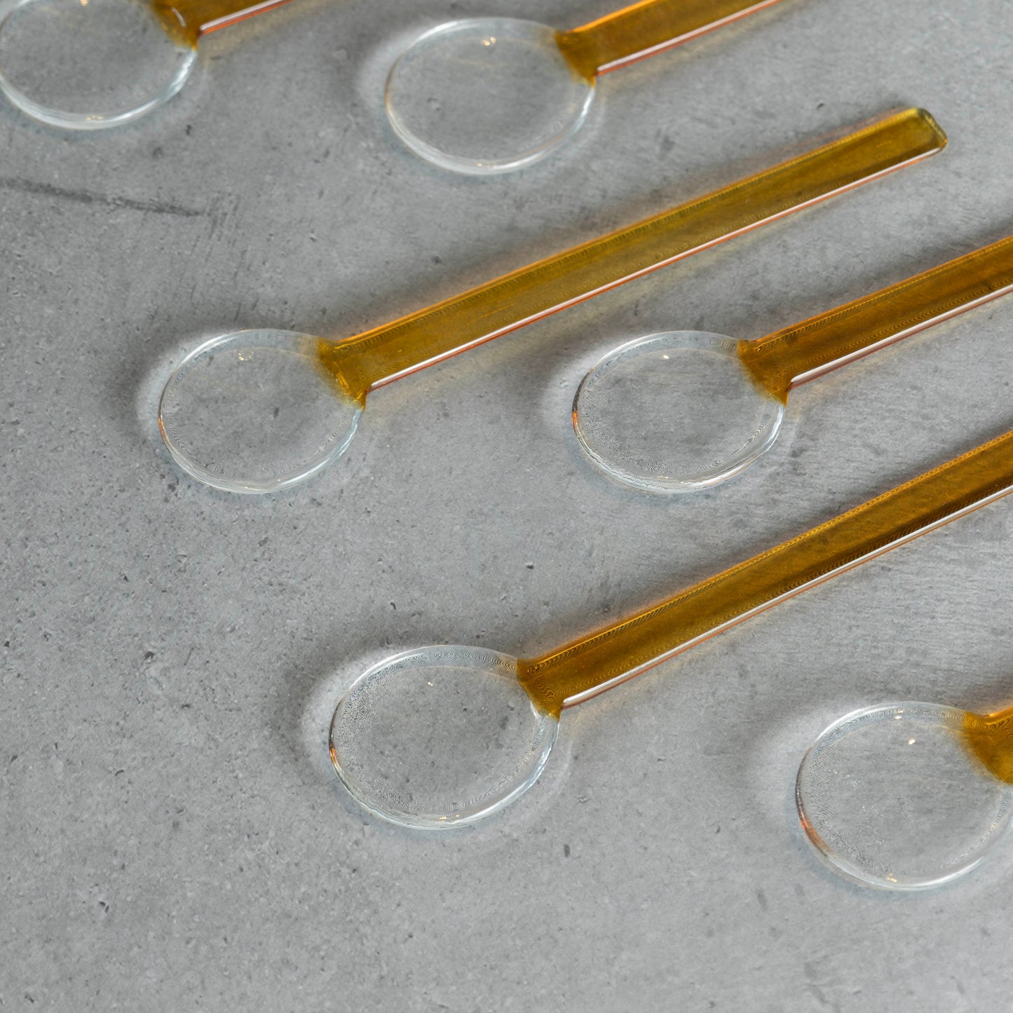 Rust Tinted Glass Dessert Spoon Set