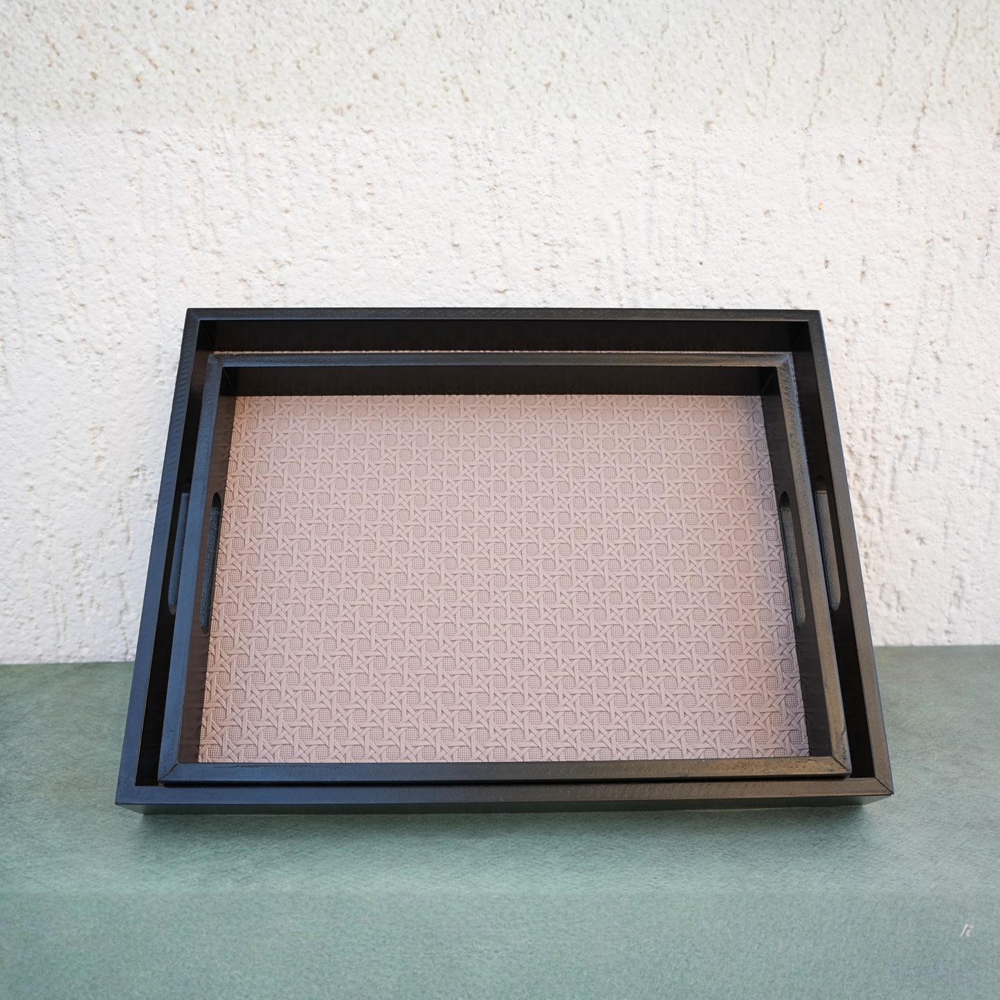 Dusty Pink Wooden Serving Tray- Set of 2