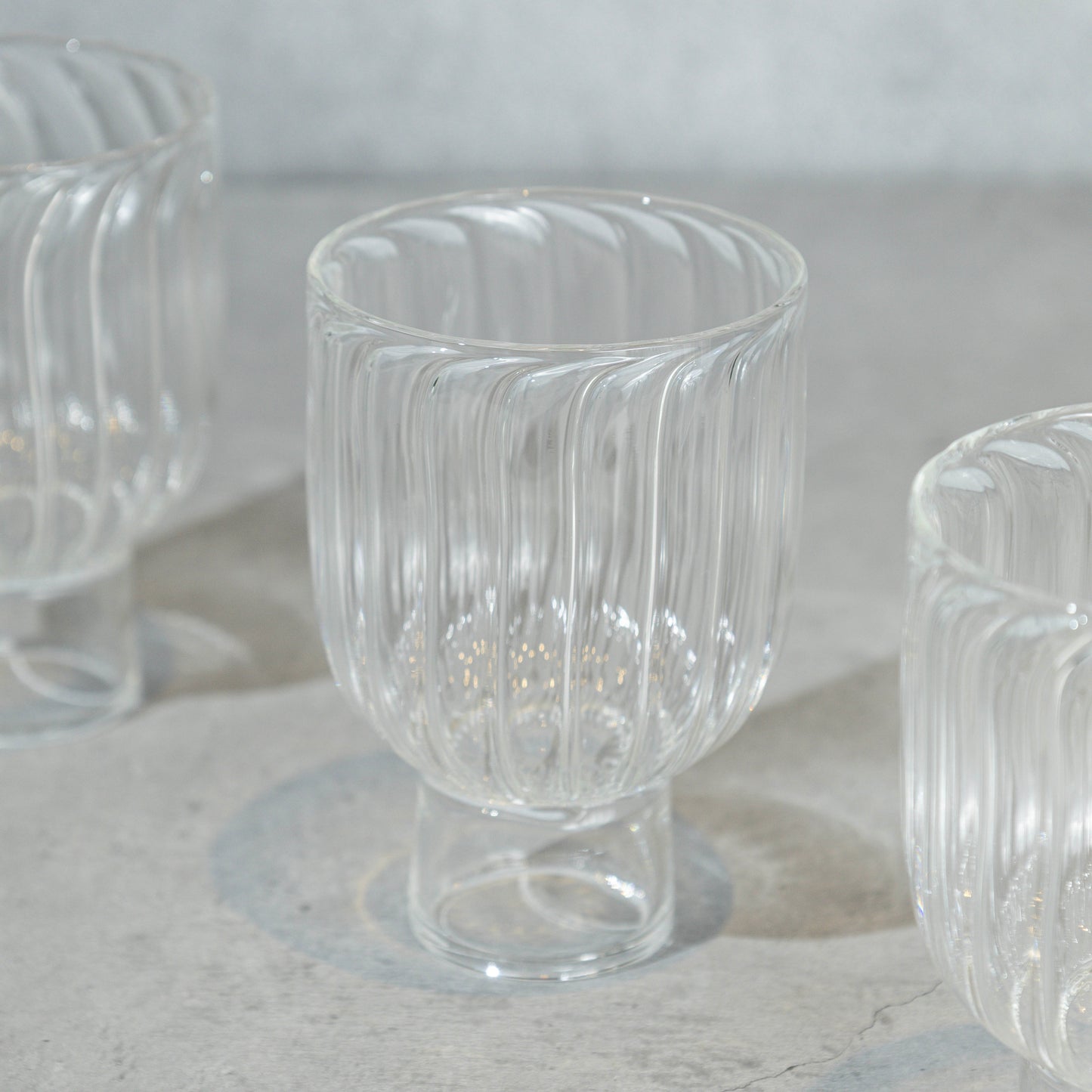 Short Clear Ribbed Cocktail Glass- Set of 6