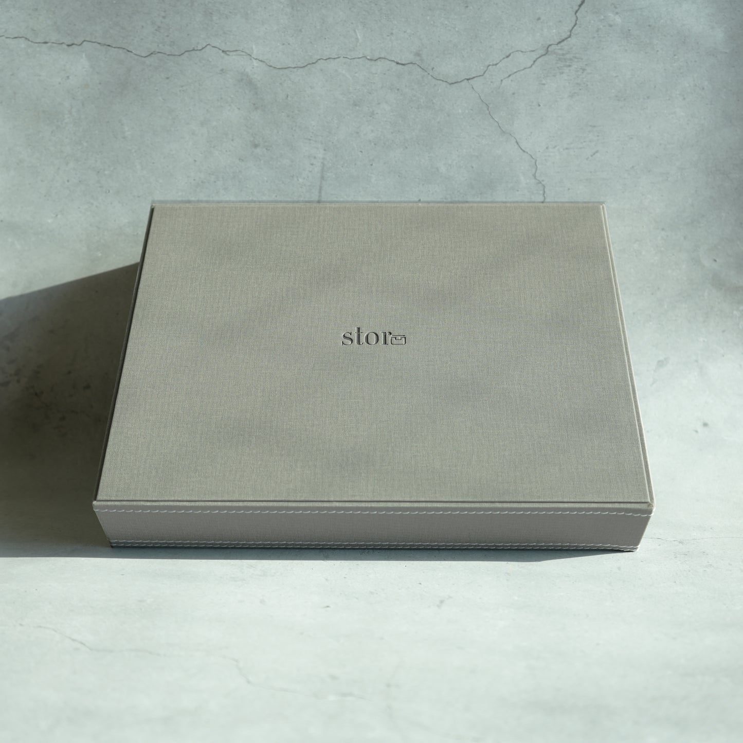 Stone Gray PU Leather Serving Tray - Medium