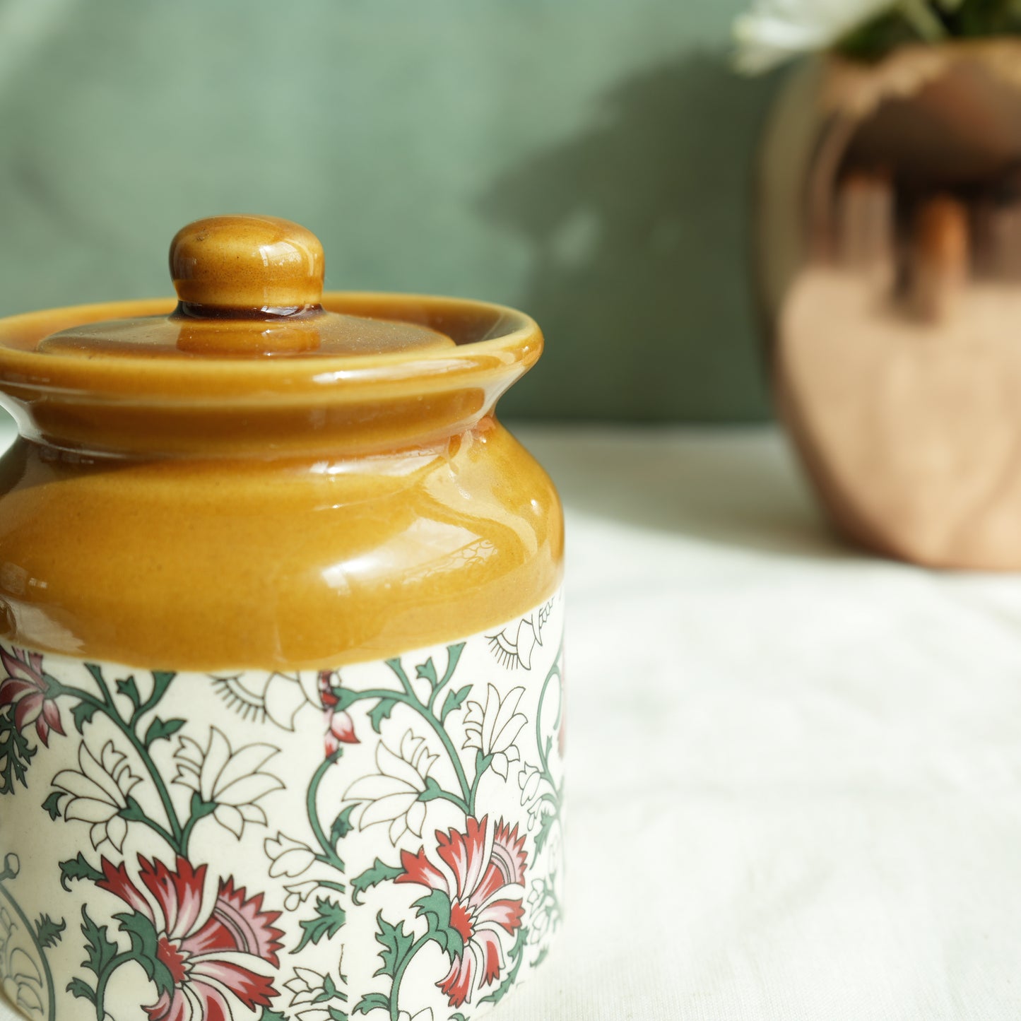 Camellia Ceramic Pickle Jar- Small