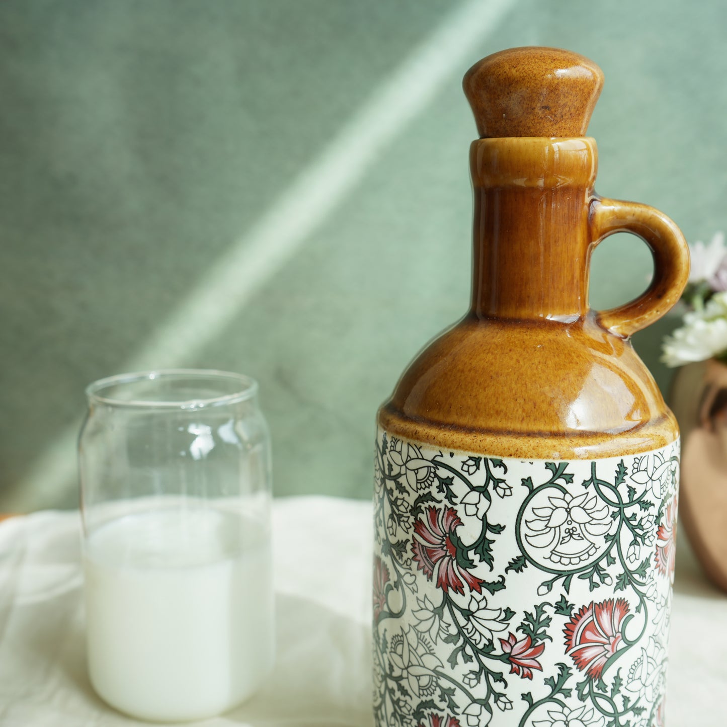 Camellia Ceramic Chaas Bottle