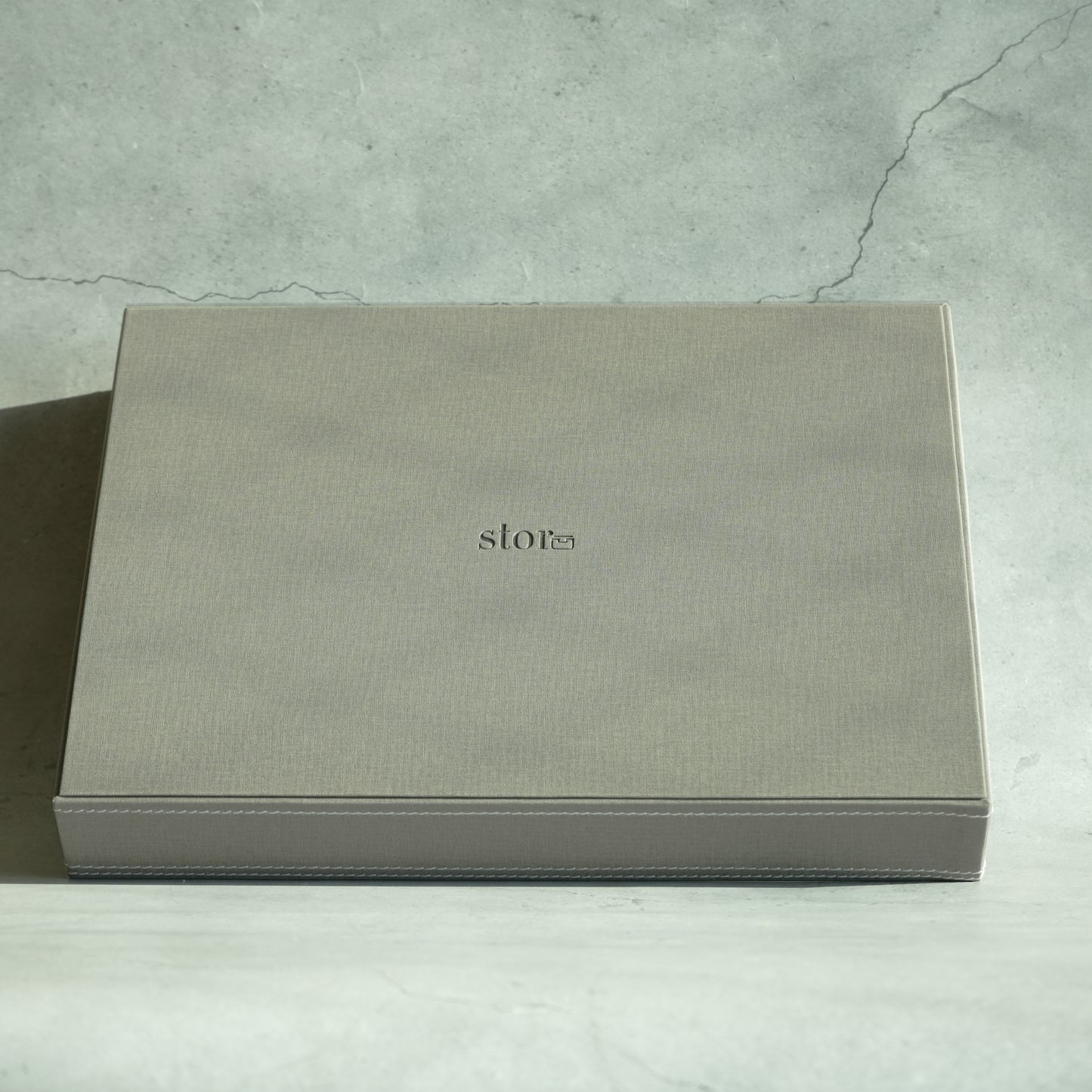 Stone Gray PU Leather Serving Tray - Large