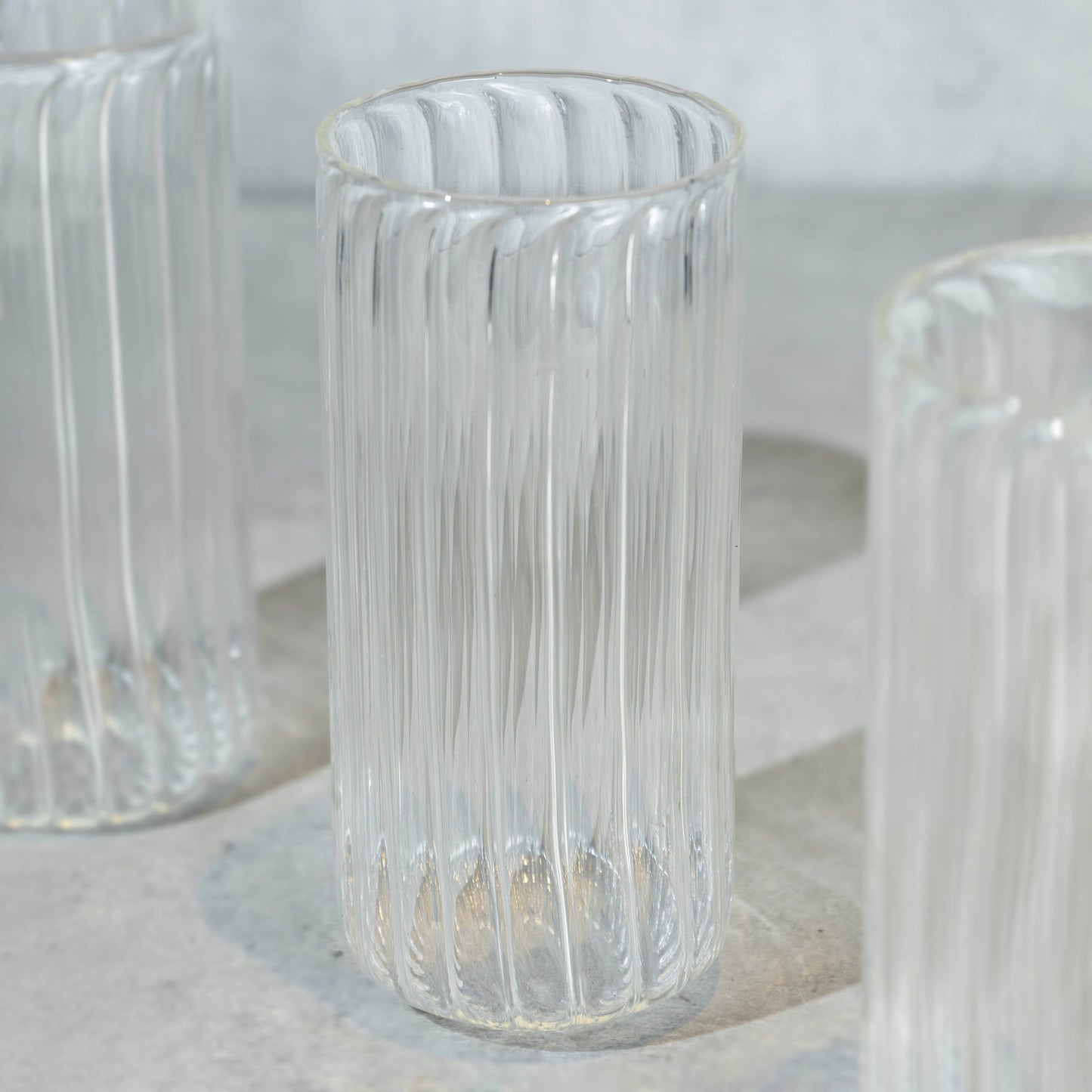 Clear Ribbed Cocktail Glass- Set of 6