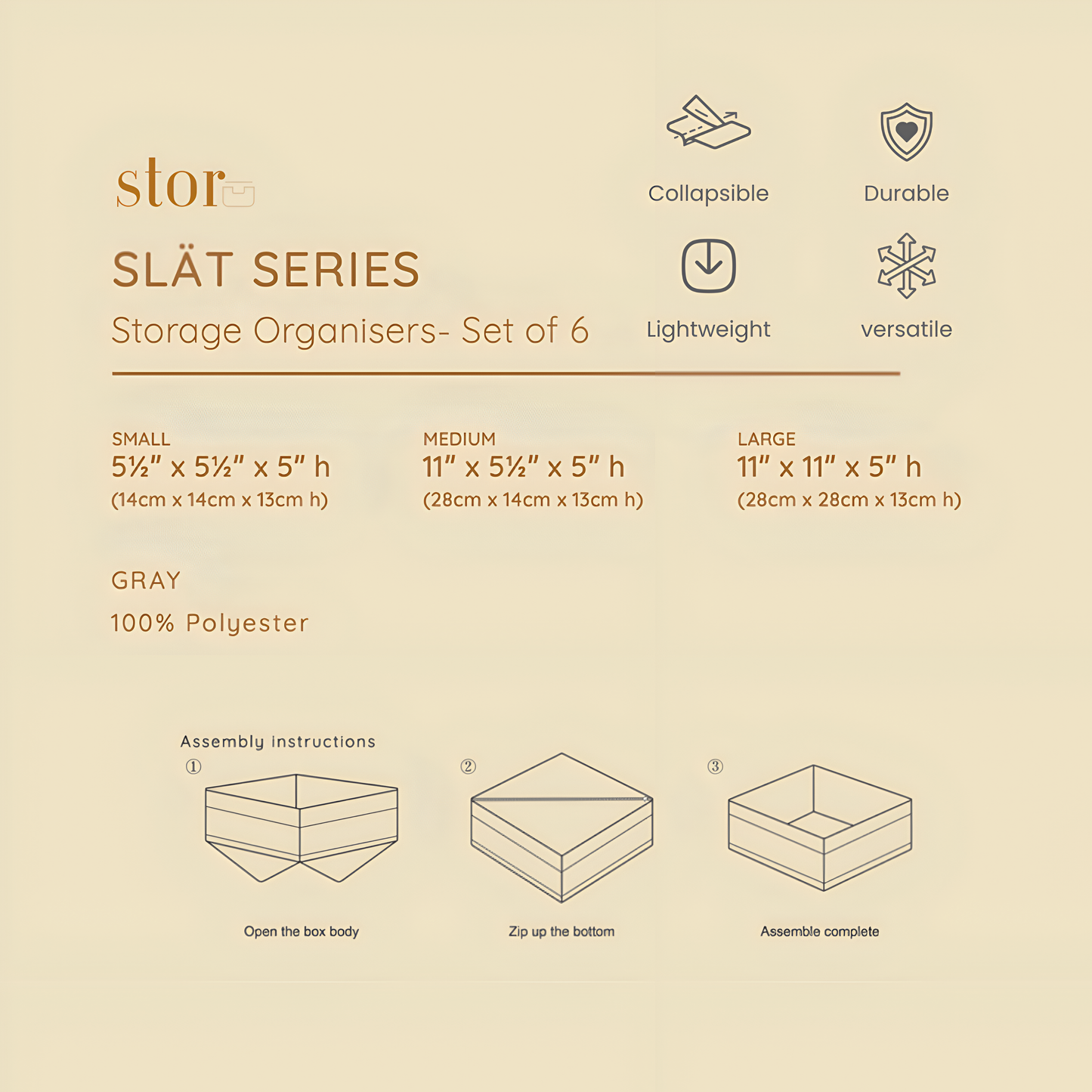 Storage Organisers- Set of 6