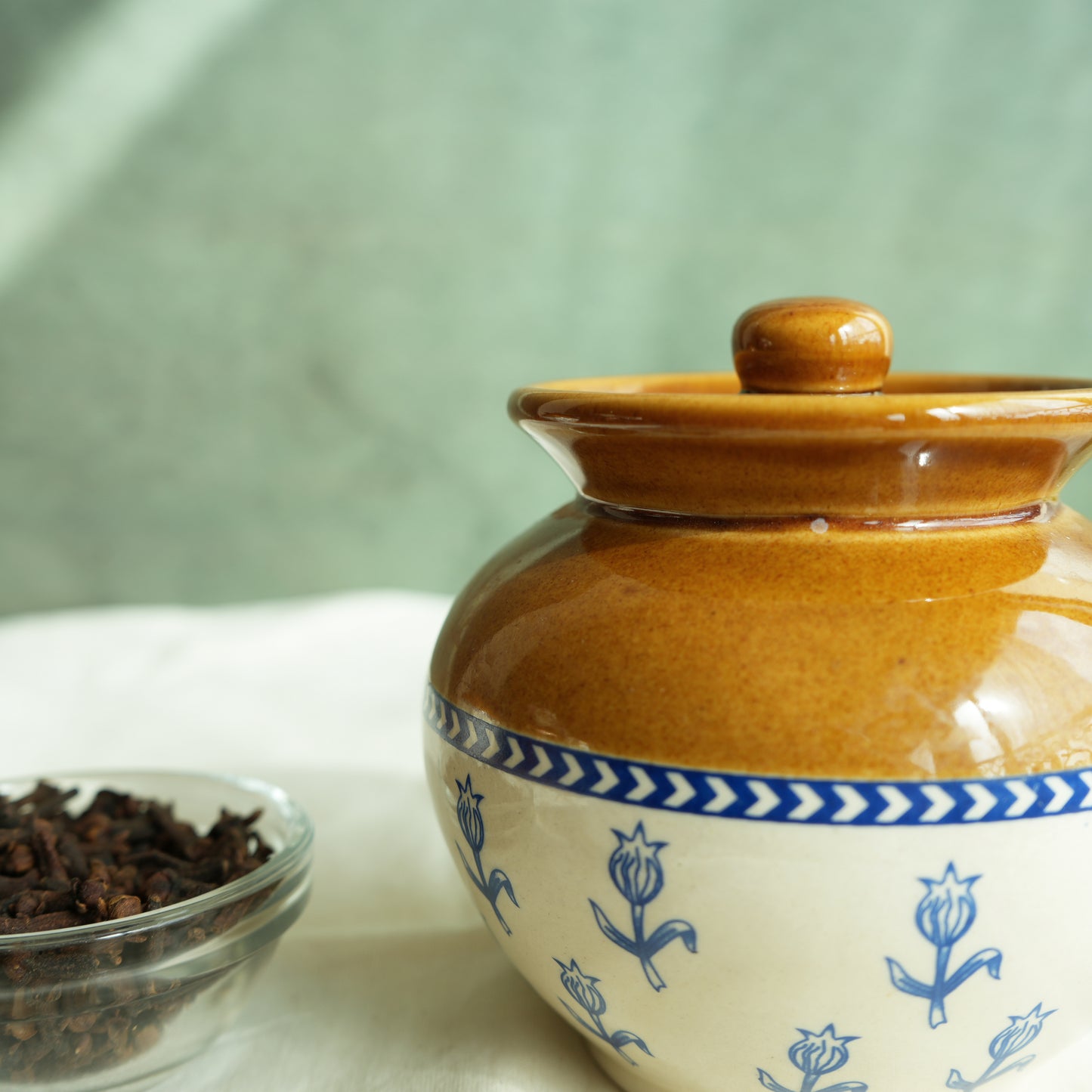 Azure Ceramic Pickle Jar (Large)