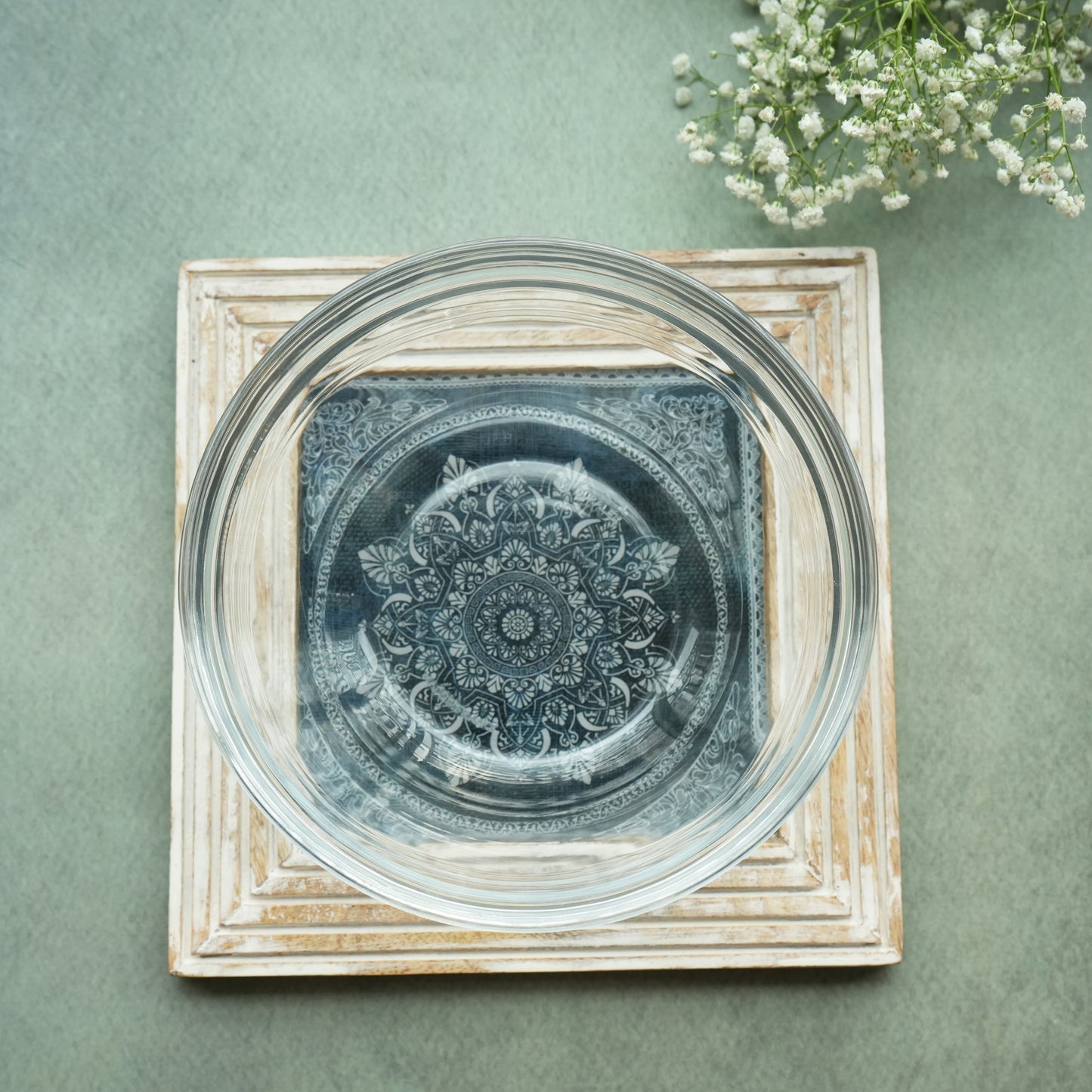 Iris Square Wooden Trivet