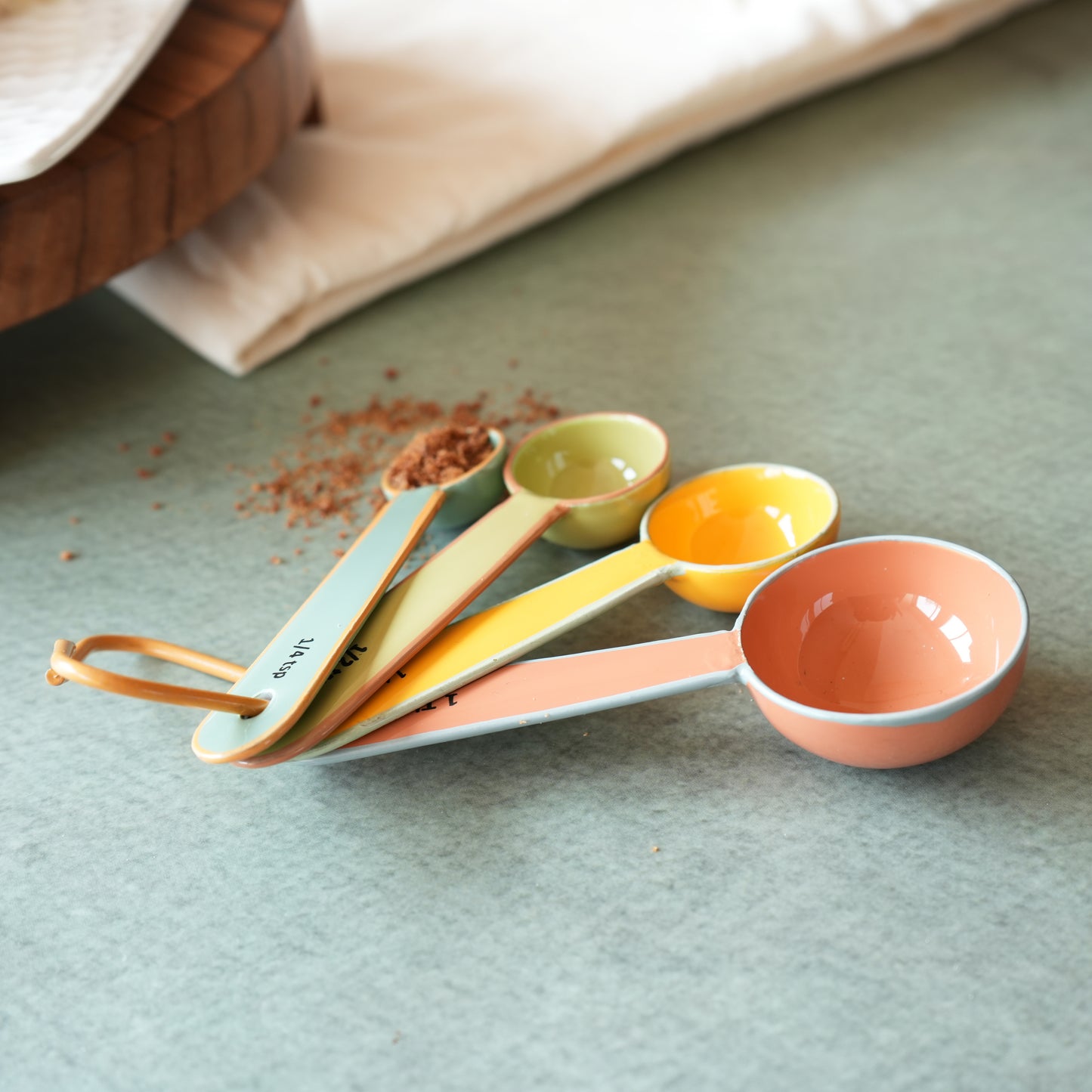 Multi-Coloured Steel Measuring Spoons- Set of 4