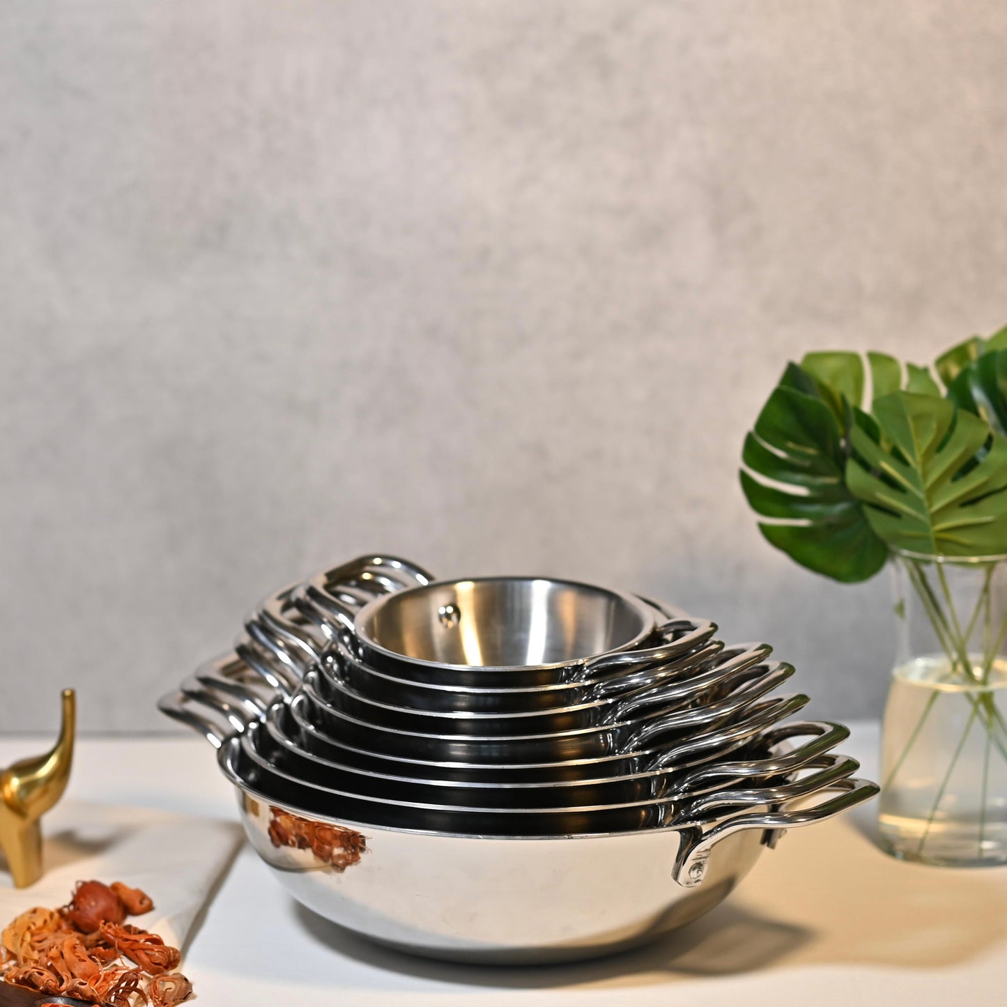TriPly Stainless Steel Kadhai with Handle (3.3L)
